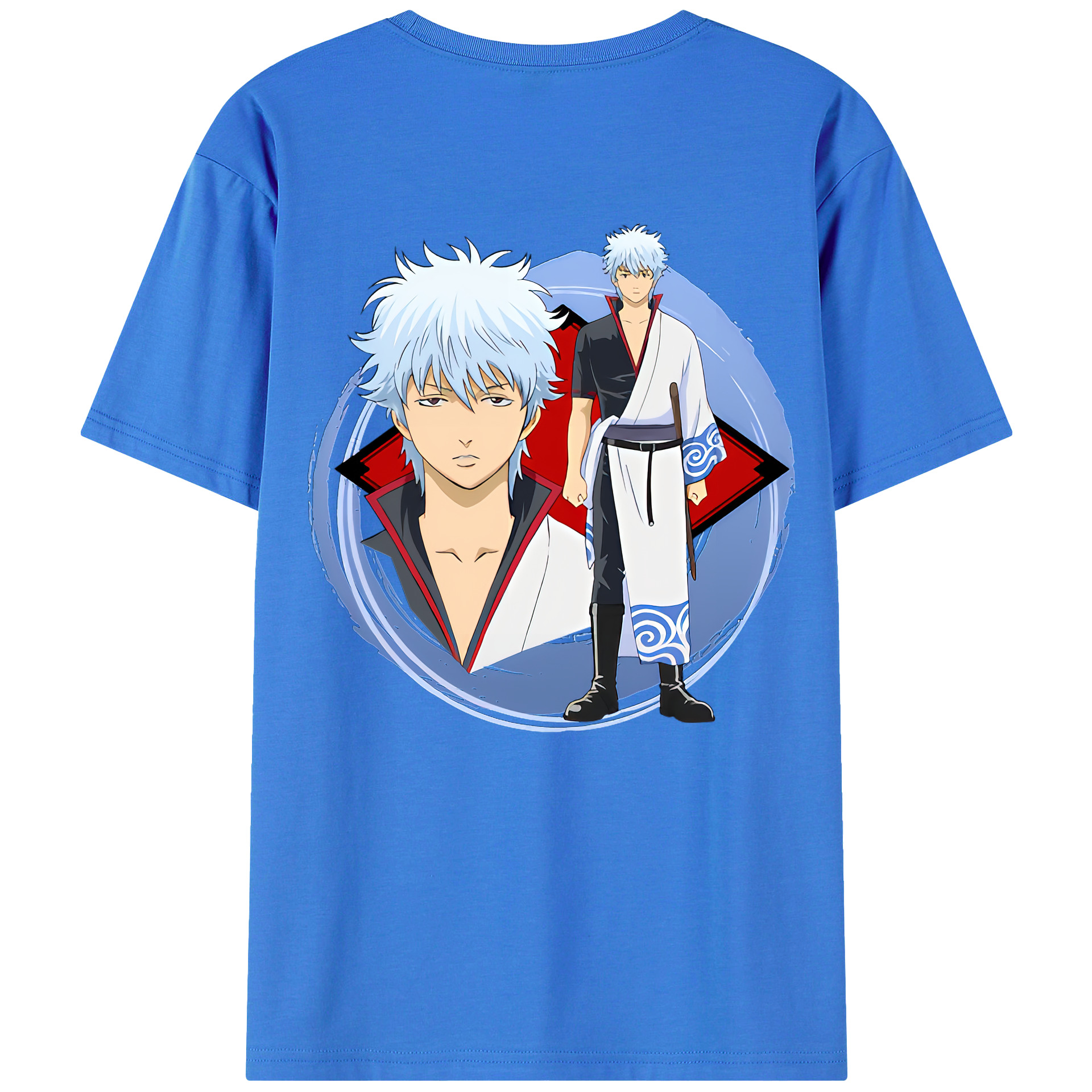 （画像用） ぎんたま 坂田銀時（さかたぎんとき） 神楽 志村新八（しむら しんぱち） GINTAMA Sakata Gintoki Kagura Shimura Shinpachi 綿100％半袖Tシャツ（背面プリント）