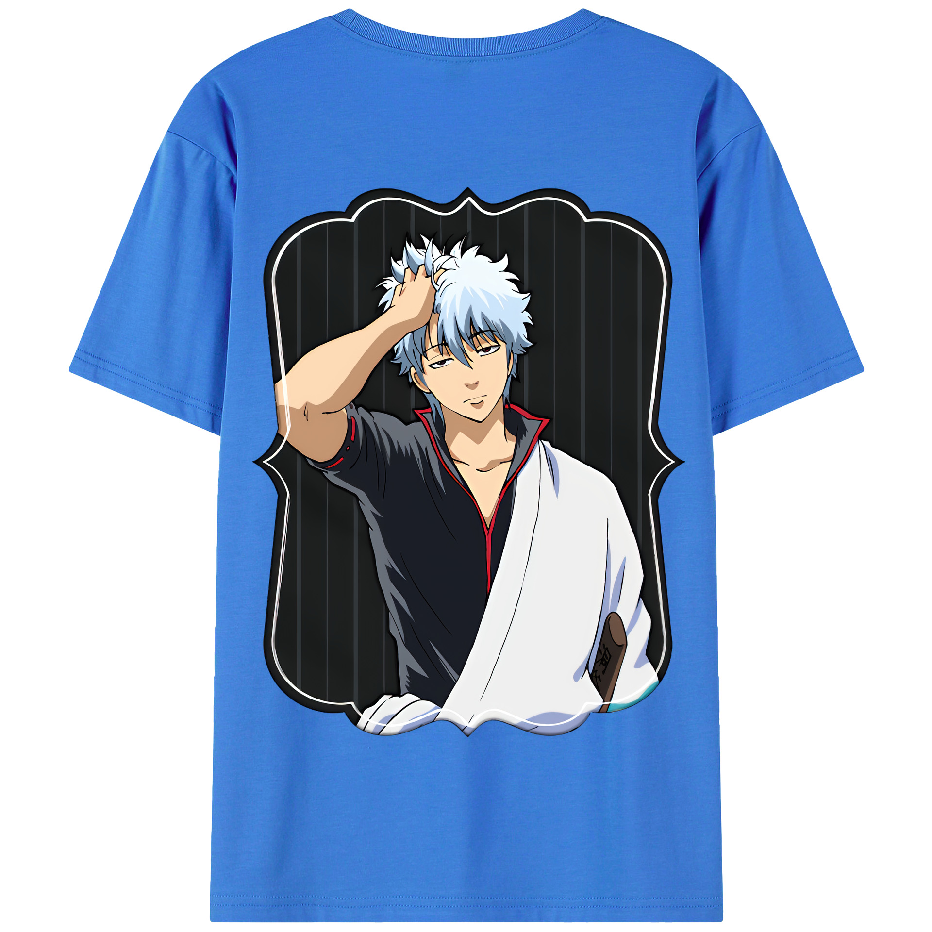 （画像用） ぎんたま 坂田銀時（さかたぎんとき） 神楽 志村新八（しむら しんぱち） GINTAMA Sakata Gintoki Kagura Shimura Shinpachi 綿100％半袖Tシャツ（背面プリント）