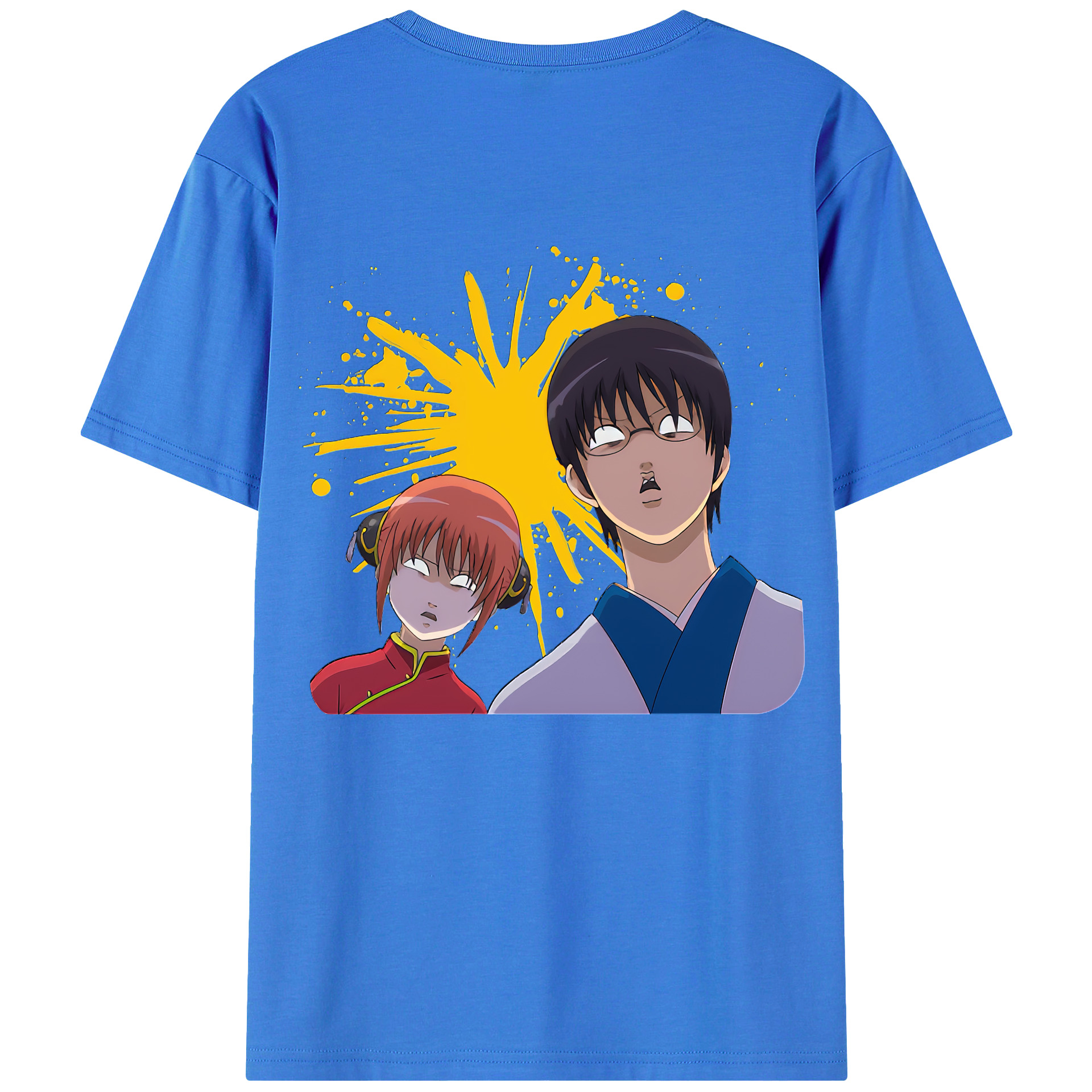 （画像用） ぎんたま 坂田銀時（さかたぎんとき） 神楽 志村新八（しむら しんぱち） GINTAMA Sakata Gintoki Kagura Shimura Shinpachi 綿100％半袖Tシャツ（背面プリント）