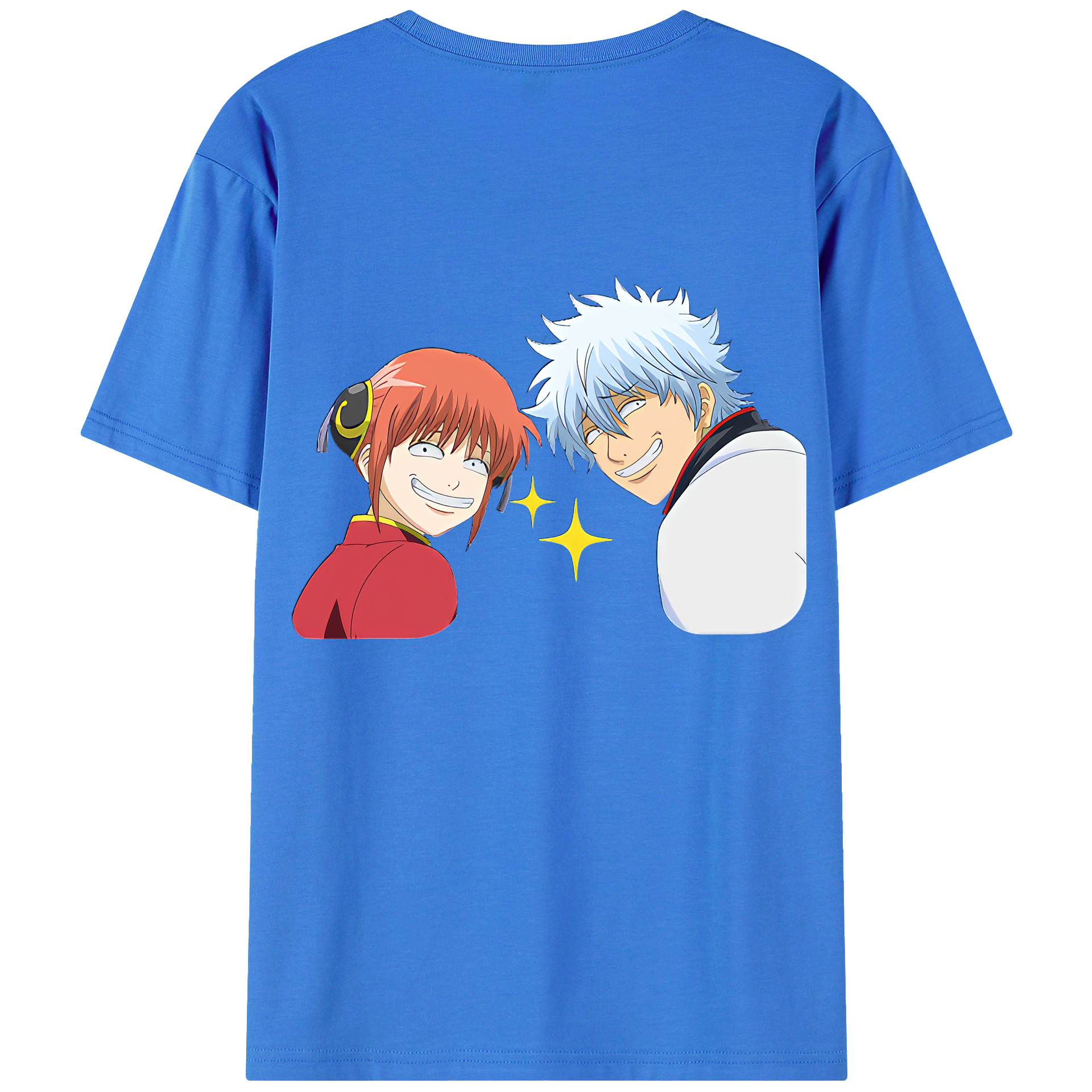 （画像用） ぎんたま 坂田銀時（さかたぎんとき） 神楽 志村新八（しむら しんぱち） GINTAMA Sakata Gintoki Kagura Shimura Shinpachi 綿100％半袖Tシャツ（背面プリント）