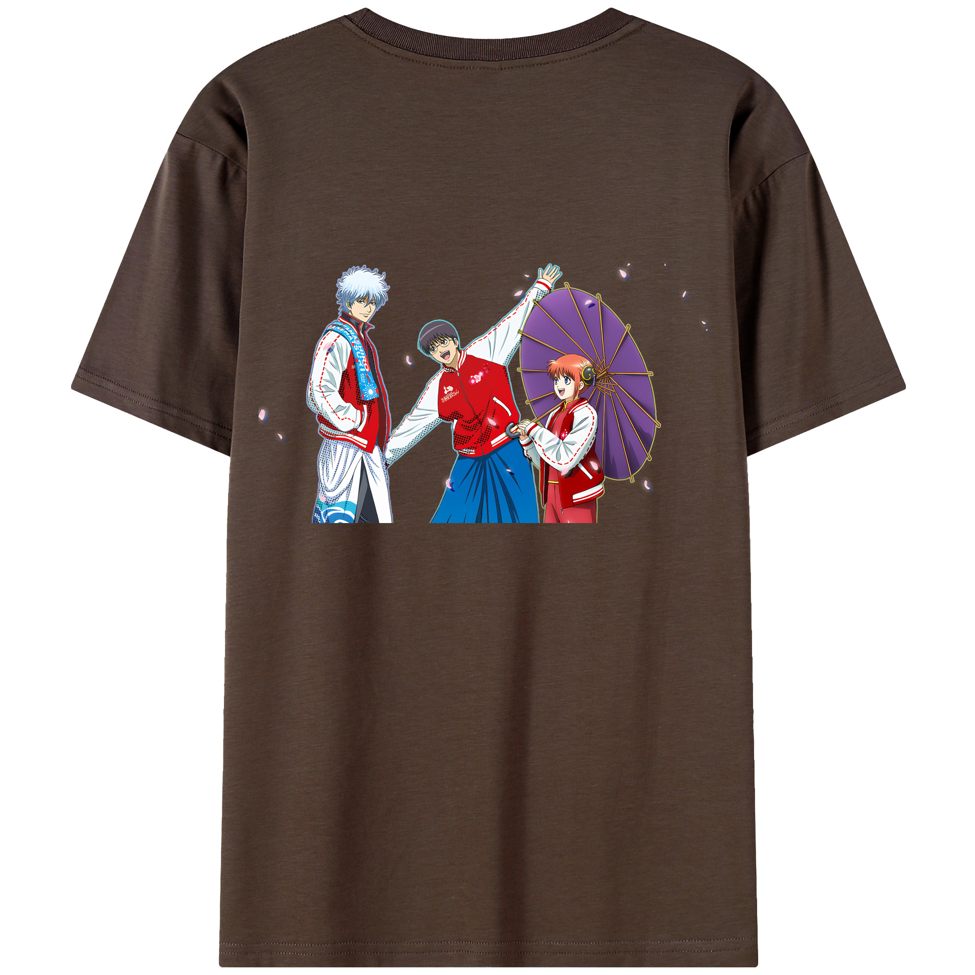 （画像用） ぎんたま 坂田銀時（さかたぎんとき） 神楽 志村新八（しむら しんぱち） GINTAMA Sakata Gintoki Kagura Shimura Shinpachi 綿100％半袖Tシャツ（背面プリント）