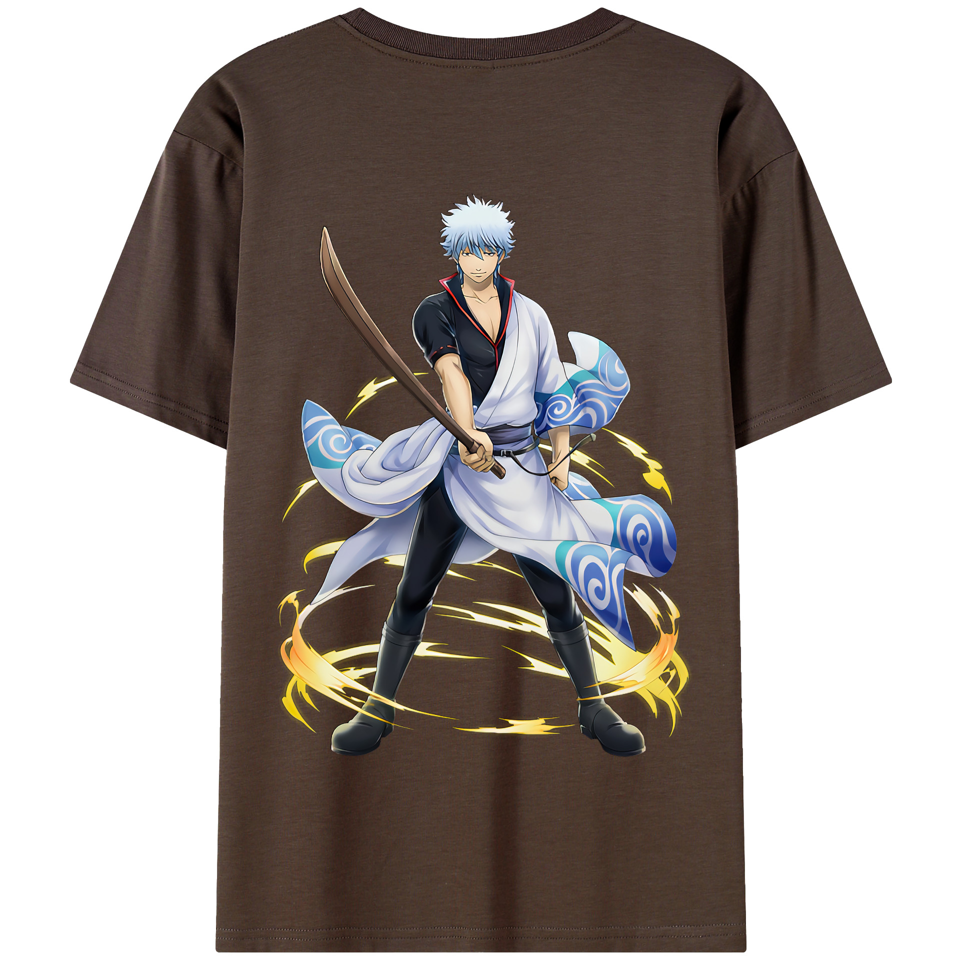 （画像用） ぎんたま 坂田銀時（さかたぎんとき） 神楽 志村新八（しむら しんぱち） GINTAMA Sakata Gintoki Kagura Shimura Shinpachi 綿100％半袖Tシャツ（背面プリント）