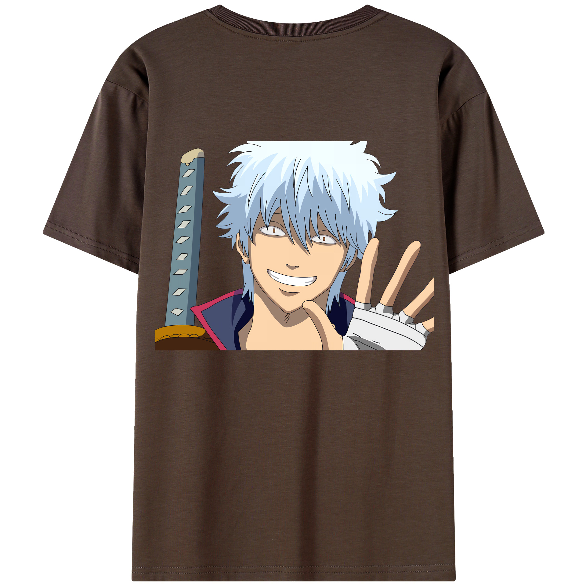 （画像用） ぎんたま 坂田銀時（さかたぎんとき） 神楽 志村新八（しむら しんぱち） GINTAMA Sakata Gintoki Kagura Shimura Shinpachi 綿100％半袖Tシャツ（背面プリント）