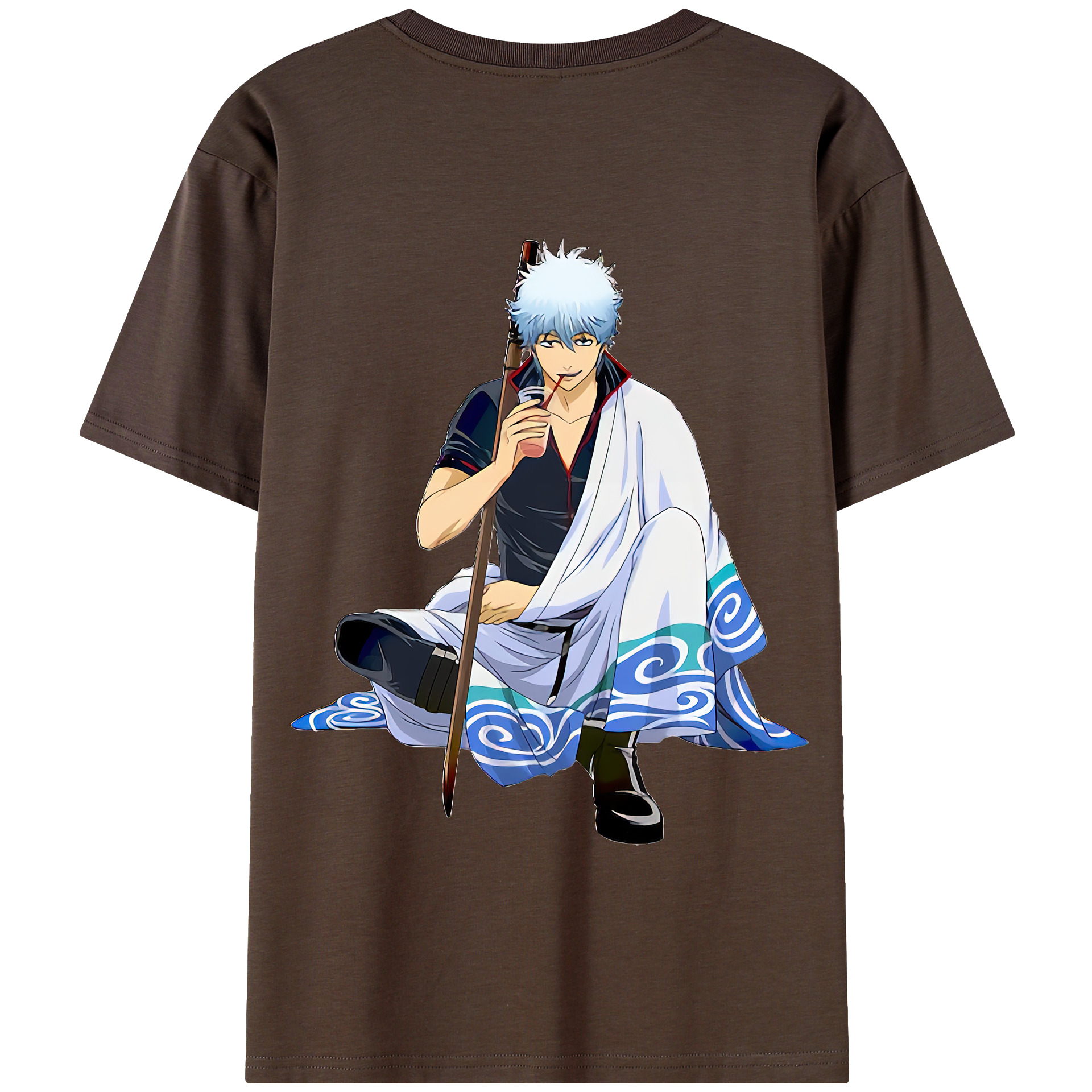 （画像用） ぎんたま 坂田銀時（さかたぎんとき） 神楽 志村新八（しむら しんぱち） GINTAMA Sakata Gintoki Kagura Shimura Shinpachi 綿100％半袖Tシャツ（背面プリント）