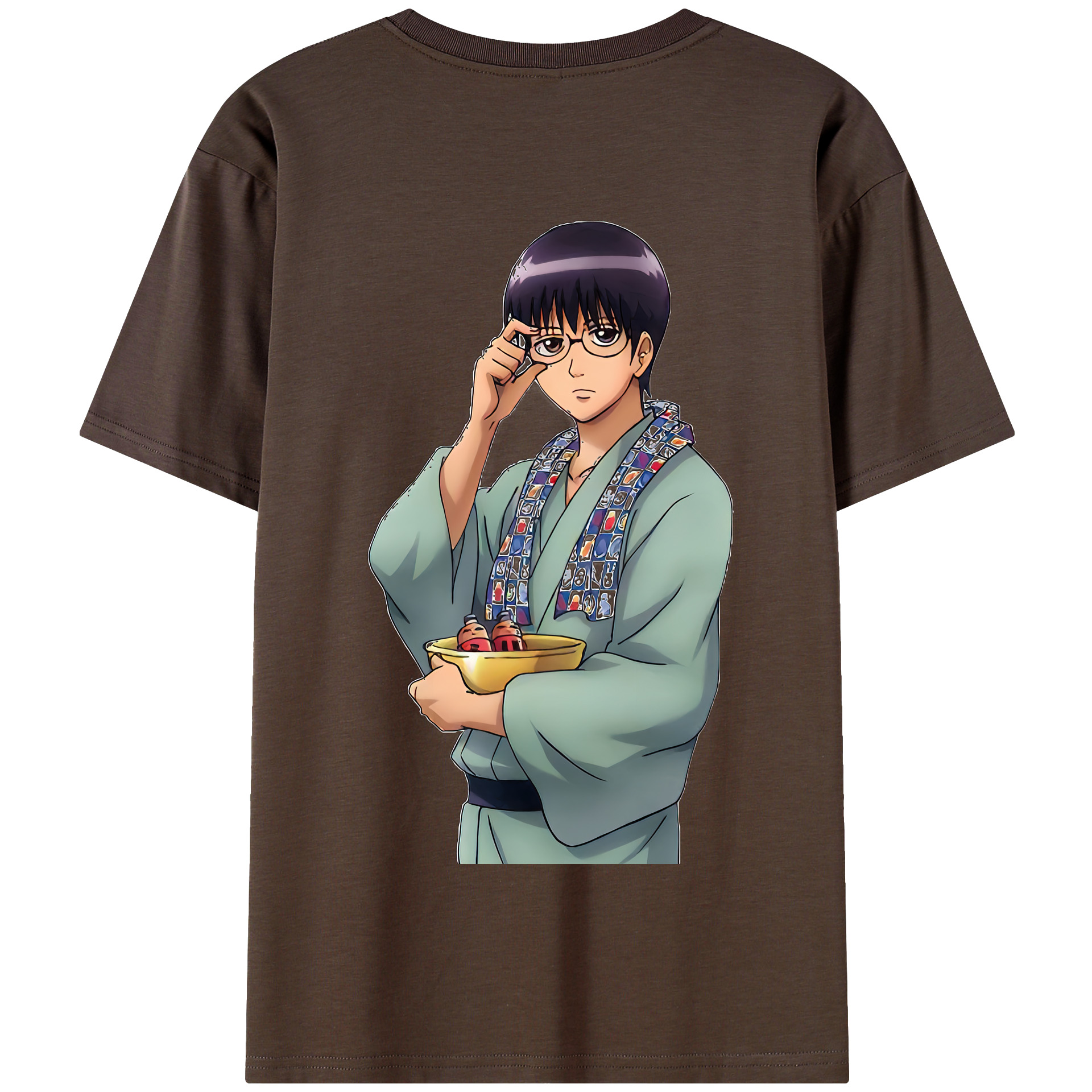 （画像用） ぎんたま 坂田銀時（さかたぎんとき） 神楽 志村新八（しむら しんぱち） GINTAMA Sakata Gintoki Kagura Shimura Shinpachi 綿100％半袖Tシャツ（背面プリント）