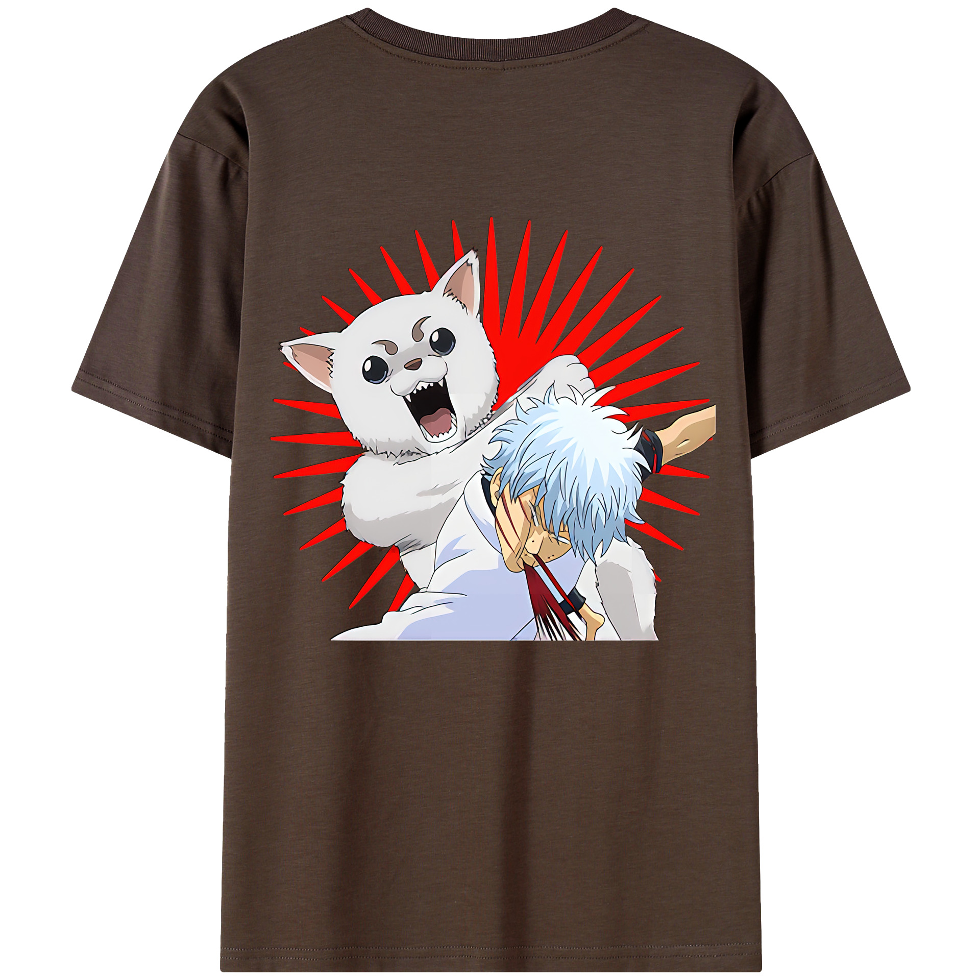 （画像用） ぎんたま 坂田銀時（さかたぎんとき） 神楽 志村新八（しむら しんぱち） GINTAMA Sakata Gintoki Kagura Shimura Shinpachi 綿100％半袖Tシャツ（背面プリント）