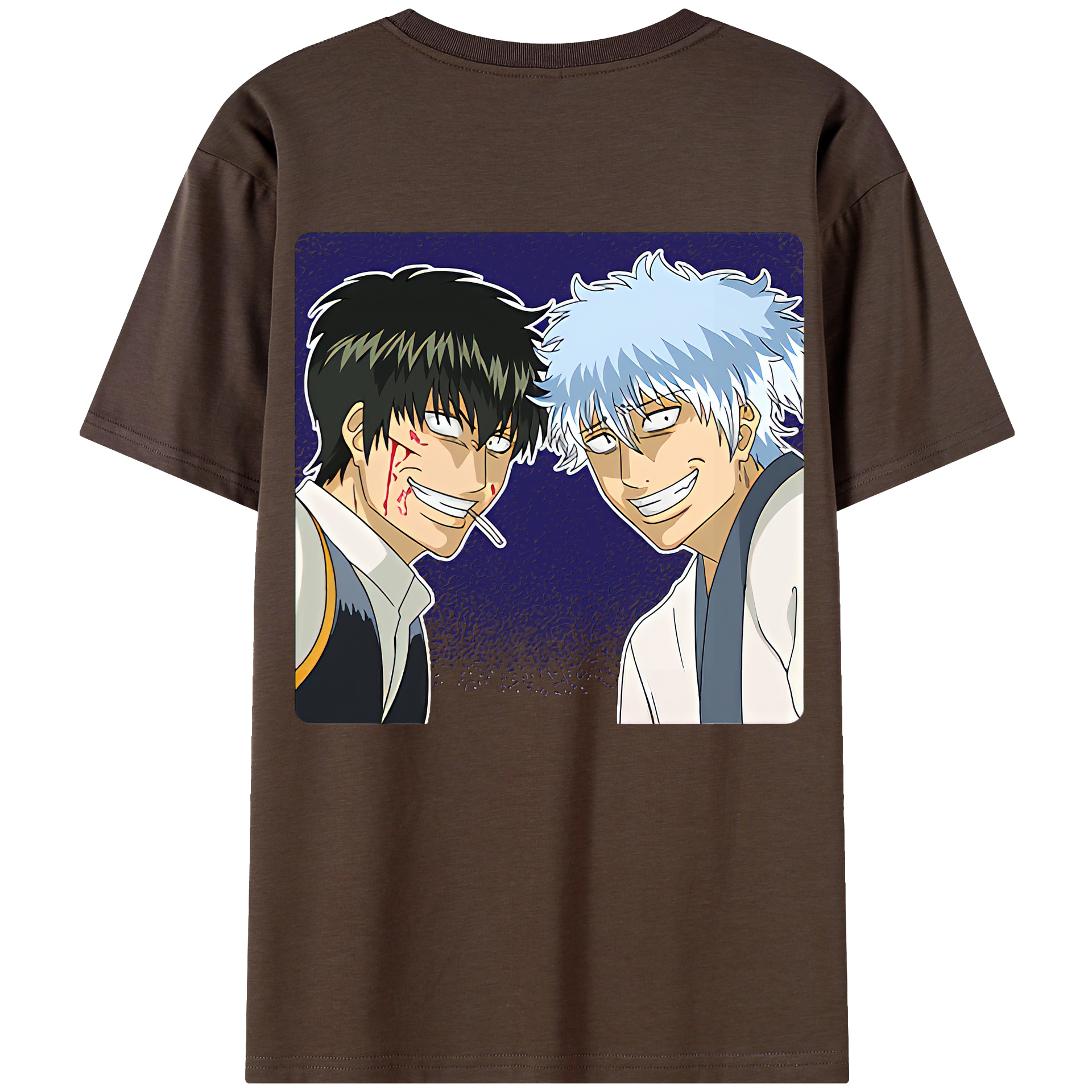 （画像用） ぎんたま 坂田銀時（さかたぎんとき） 神楽 志村新八（しむら しんぱち） GINTAMA Sakata Gintoki Kagura Shimura Shinpachi 綿100％半袖Tシャツ（背面プリント）