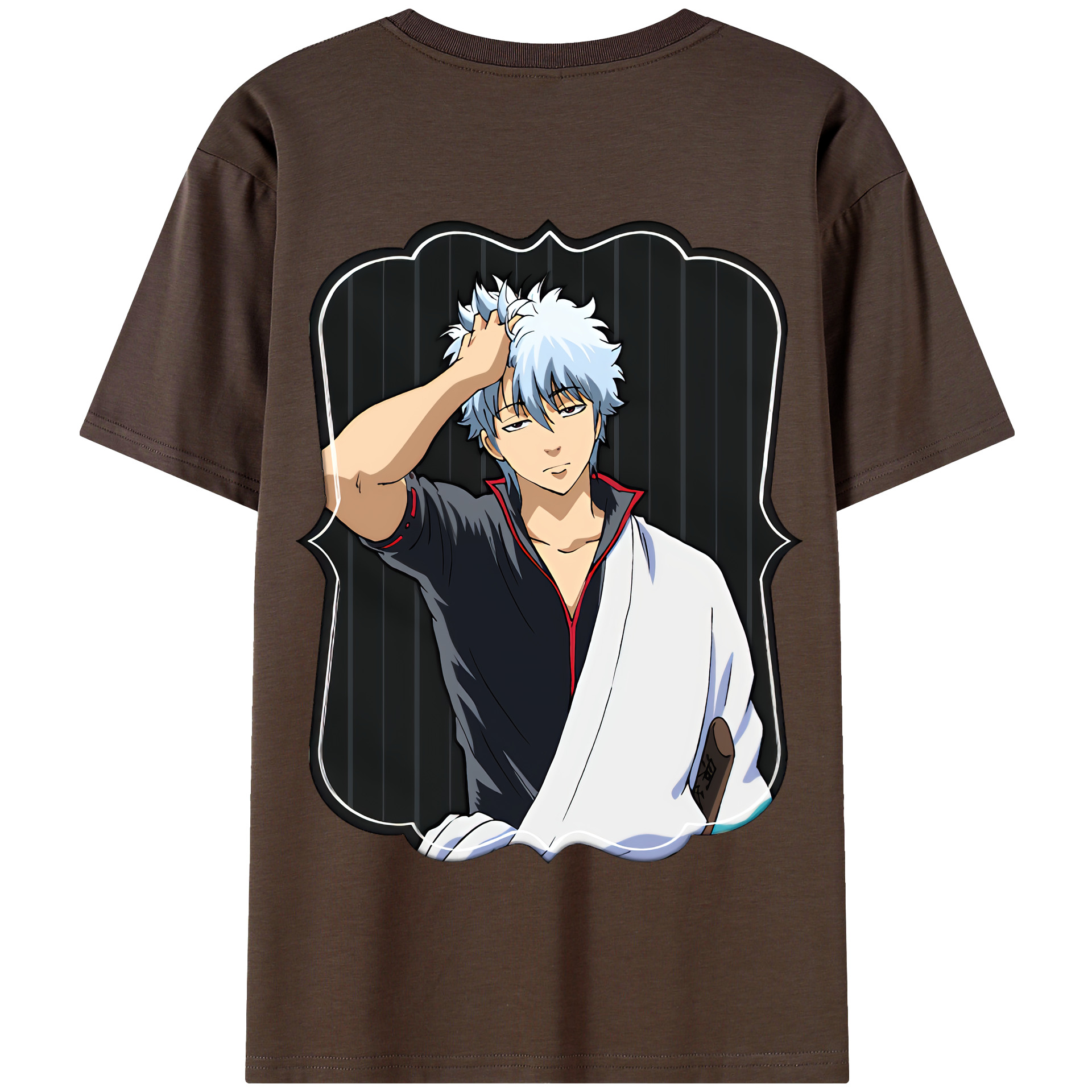 （画像用） ぎんたま 坂田銀時（さかたぎんとき） 神楽 志村新八（しむら しんぱち） GINTAMA Sakata Gintoki Kagura Shimura Shinpachi 綿100％半袖Tシャツ（背面プリント）