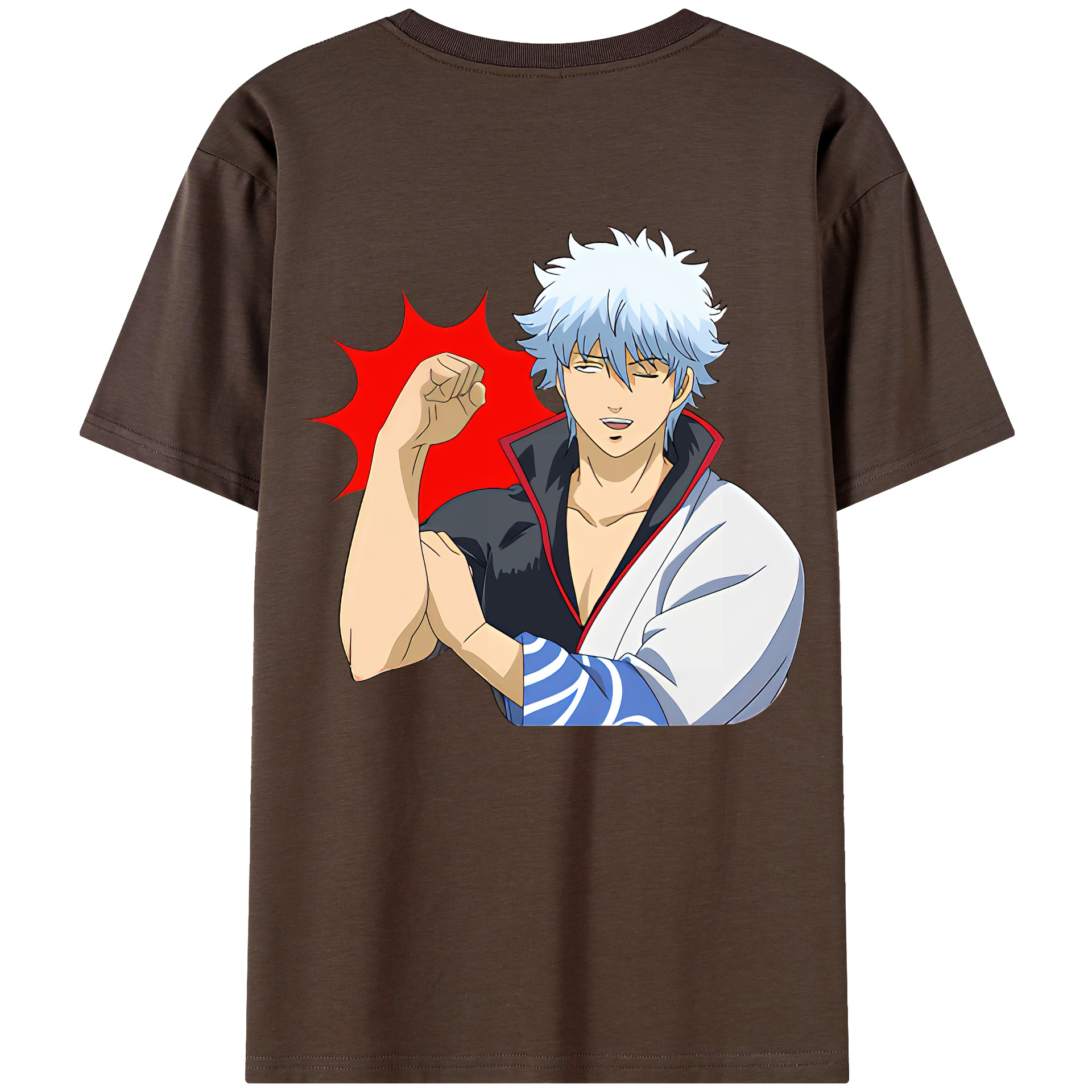（画像用） ぎんたま 坂田銀時（さかたぎんとき） 神楽 志村新八（しむら しんぱち） GINTAMA Sakata Gintoki Kagura Shimura Shinpachi 綿100％半袖Tシャツ（背面プリント）