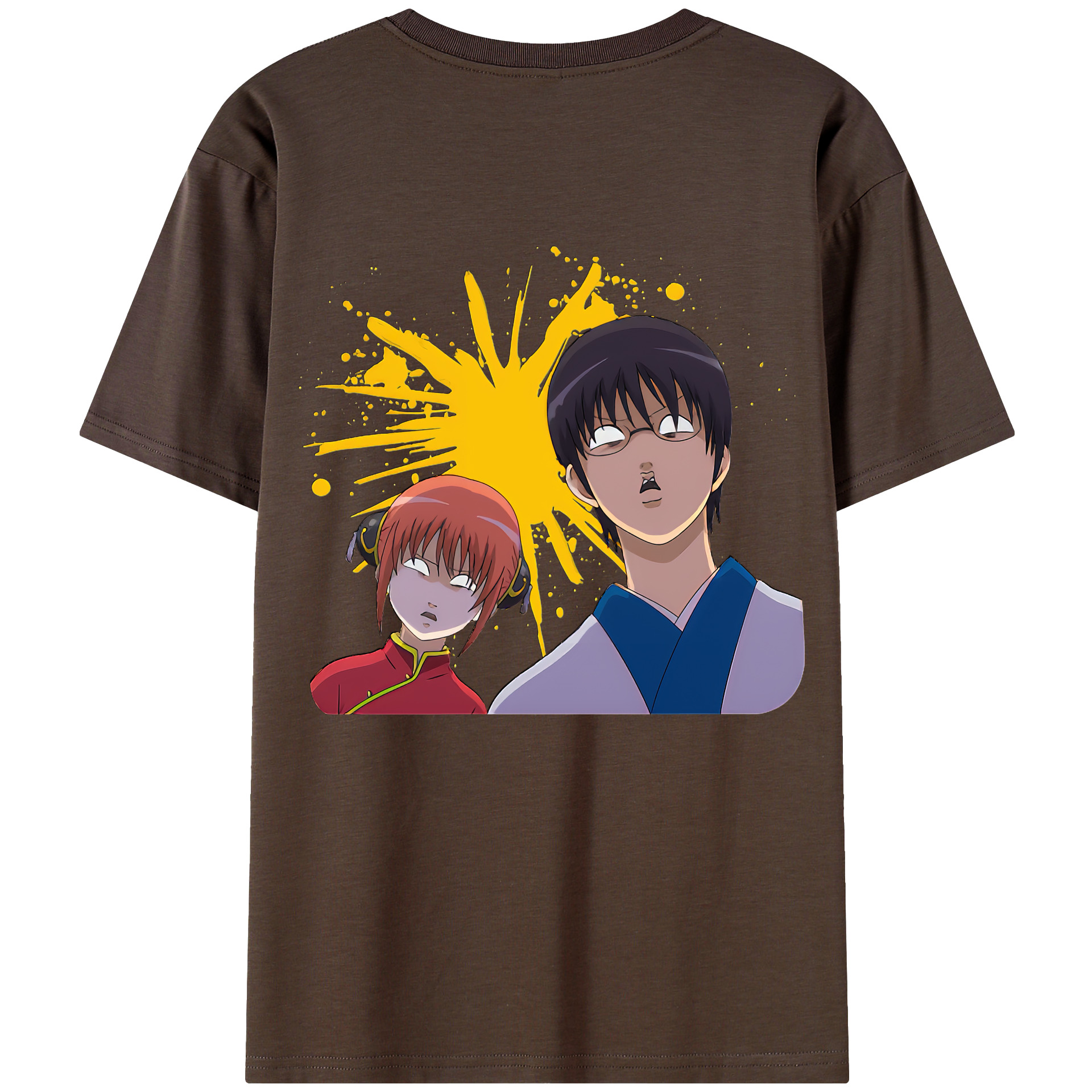 （画像用） ぎんたま 坂田銀時（さかたぎんとき） 神楽 志村新八（しむら しんぱち） GINTAMA Sakata Gintoki Kagura Shimura Shinpachi 綿100％半袖Tシャツ（背面プリント）