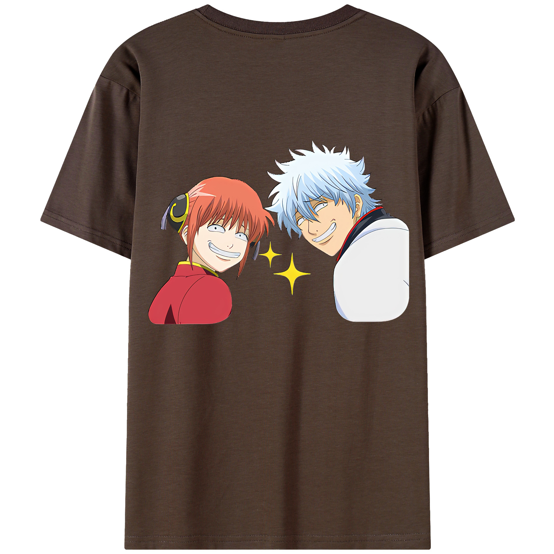 （画像用） ぎんたま 坂田銀時（さかたぎんとき） 神楽 志村新八（しむら しんぱち） GINTAMA Sakata Gintoki Kagura Shimura Shinpachi 綿100％半袖Tシャツ（背面プリント）