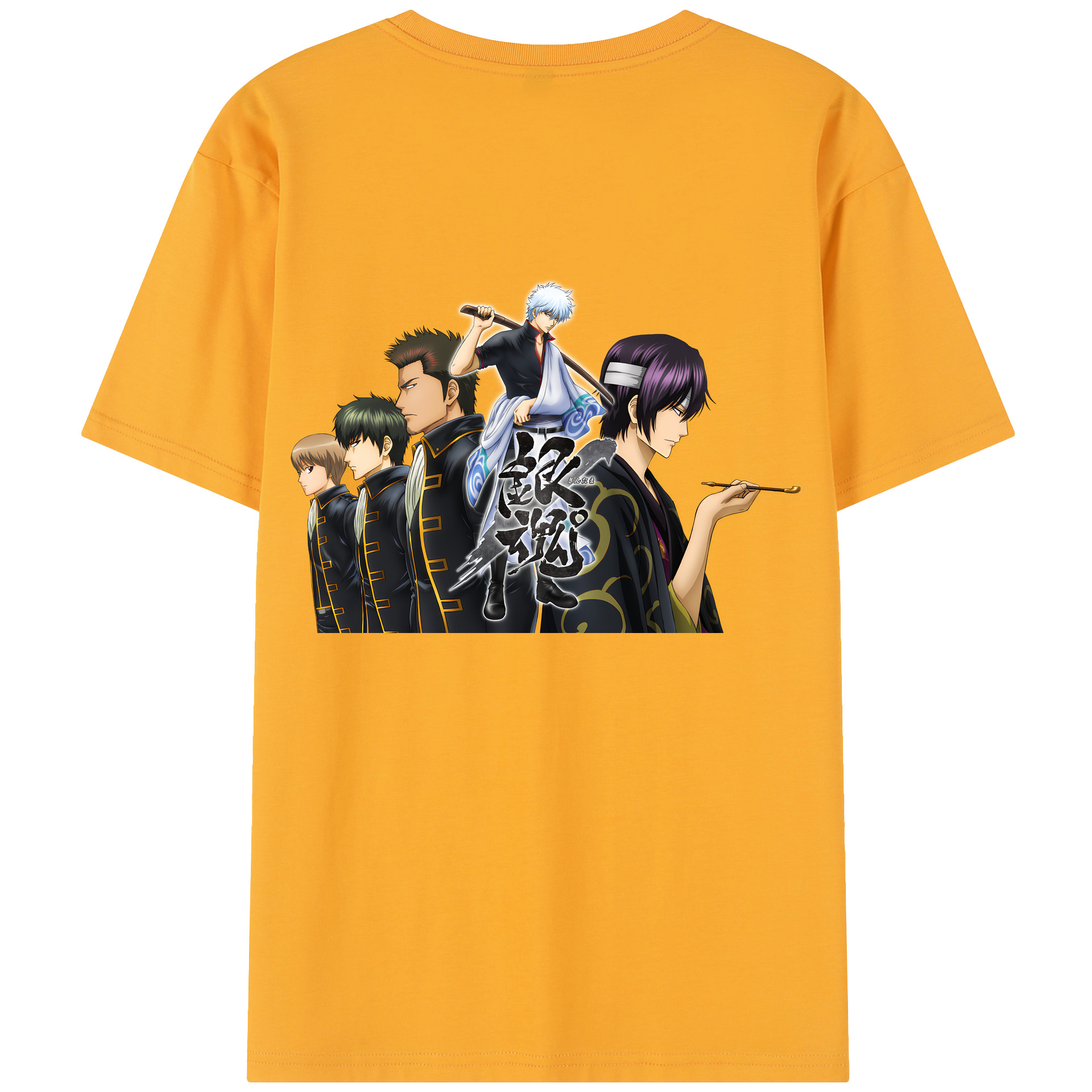 （画像用） ぎんたま 坂田銀時（さかたぎんとき） 神楽 志村新八（しむら しんぱち） GINTAMA Sakata Gintoki Kagura Shimura Shinpachi 綿100％半袖Tシャツ（背面プリント）