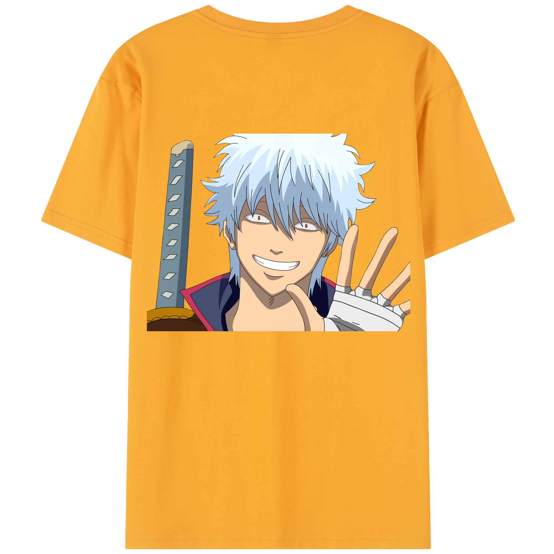 （画像用） ぎんたま 坂田銀時（さかたぎんとき） 神楽 志村新八（しむら しんぱち） GINTAMA Sakata Gintoki Kagura Shimura Shinpachi 綿100％半袖Tシャツ（背面プリント）