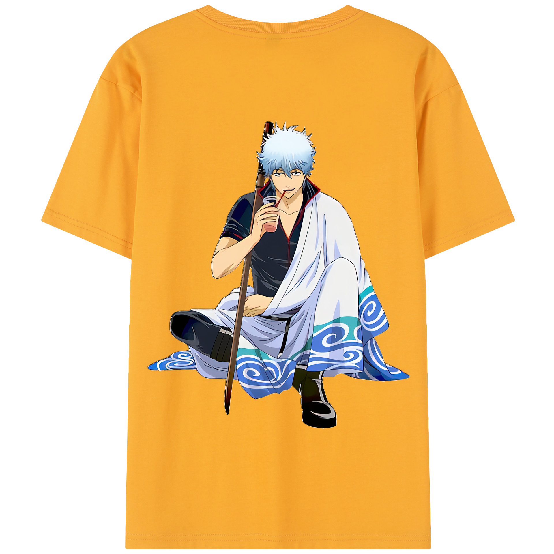 （画像用） ぎんたま 坂田銀時（さかたぎんとき） 神楽 志村新八（しむら しんぱち） GINTAMA Sakata Gintoki Kagura Shimura Shinpachi 綿100％半袖Tシャツ（背面プリント）