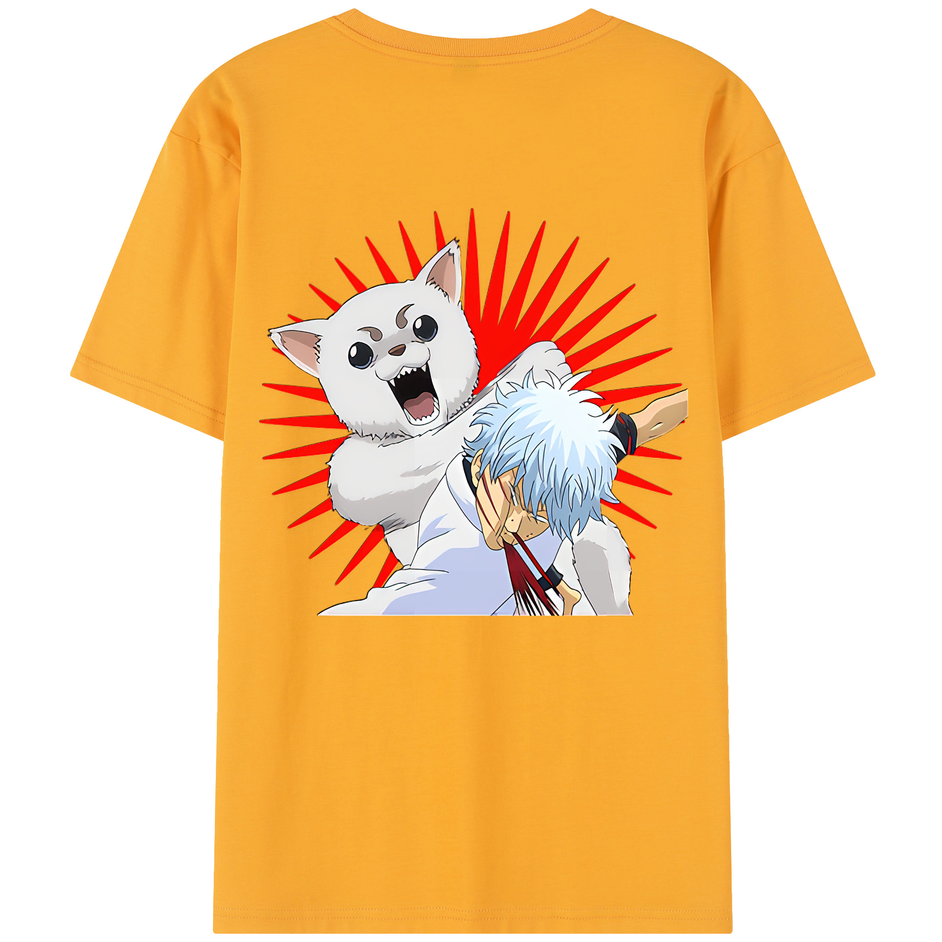 （画像用） ぎんたま 坂田銀時（さかたぎんとき） 神楽 志村新八（しむら しんぱち） GINTAMA Sakata Gintoki Kagura Shimura Shinpachi 綿100％半袖Tシャツ（背面プリント）