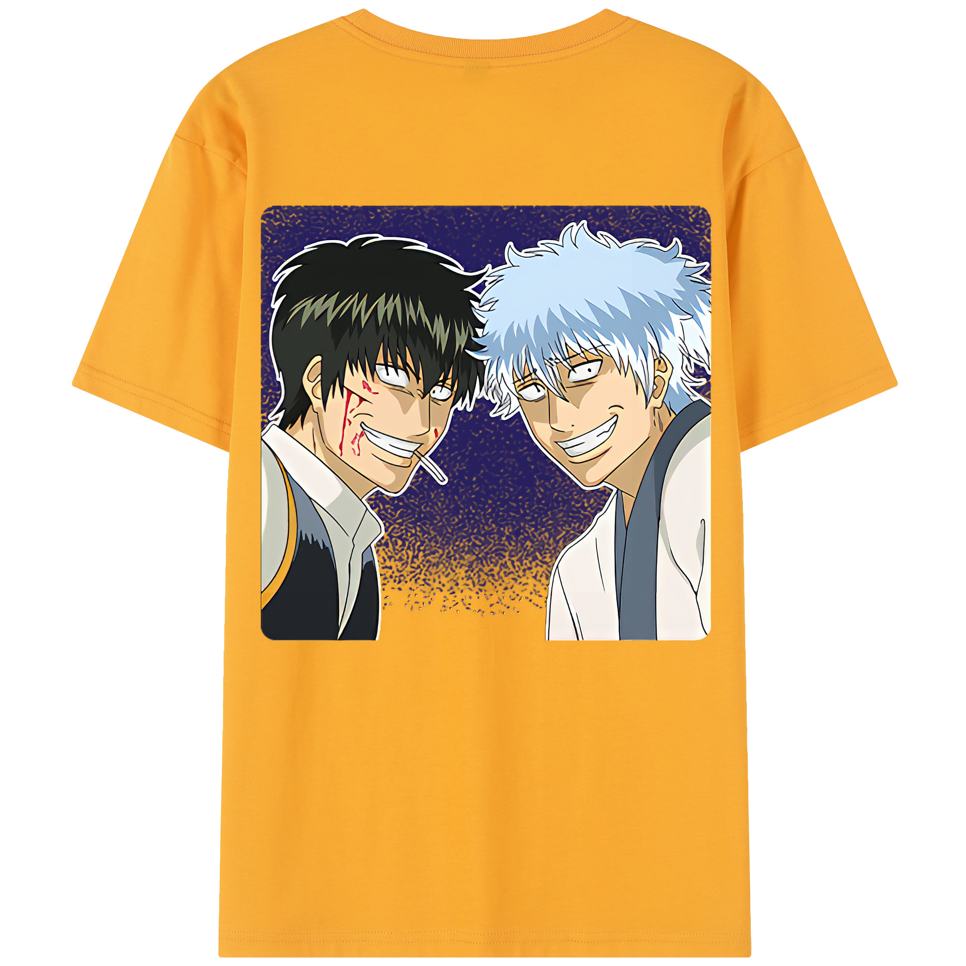 （画像用） ぎんたま 坂田銀時（さかたぎんとき） 神楽 志村新八（しむら しんぱち） GINTAMA Sakata Gintoki Kagura Shimura Shinpachi 綿100％半袖Tシャツ（背面プリント）