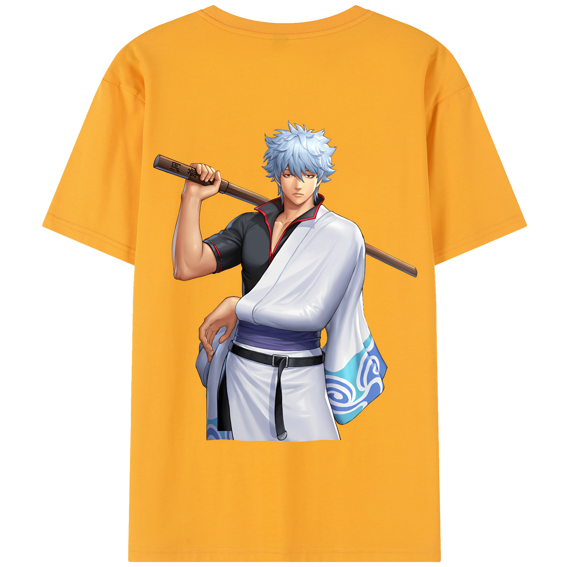 （画像用） ぎんたま 坂田銀時（さかたぎんとき） 神楽 志村新八（しむら しんぱち） GINTAMA Sakata Gintoki Kagura Shimura Shinpachi 綿100％半袖Tシャツ（背面プリント）