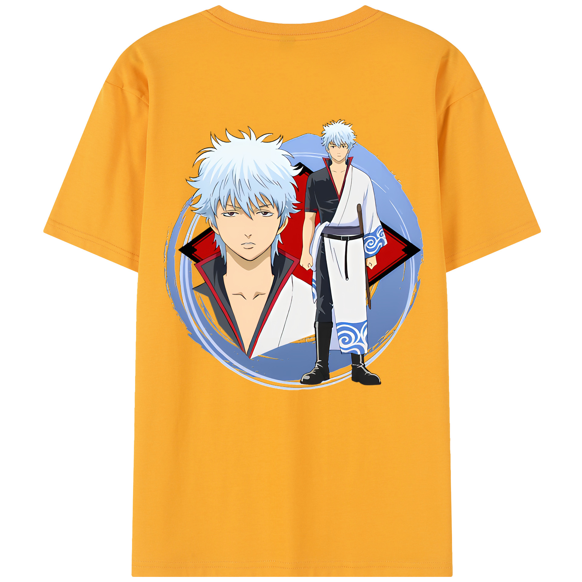 （画像用） ぎんたま 坂田銀時（さかたぎんとき） 神楽 志村新八（しむら しんぱち） GINTAMA Sakata Gintoki Kagura Shimura Shinpachi 綿100％半袖Tシャツ（背面プリント）