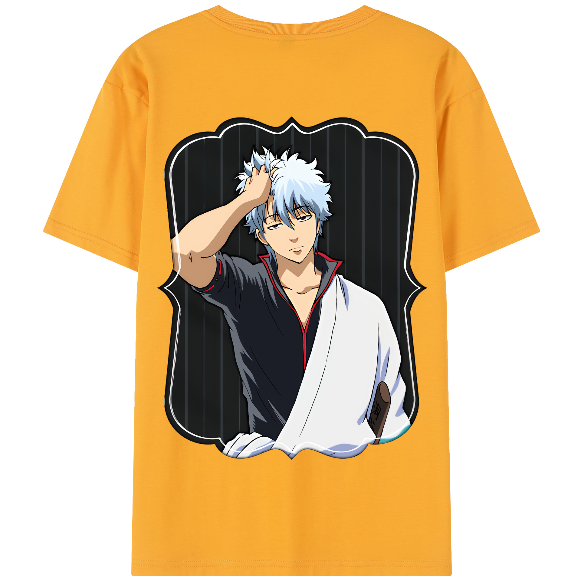 （画像用） ぎんたま 坂田銀時（さかたぎんとき） 神楽 志村新八（しむら しんぱち） GINTAMA Sakata Gintoki Kagura Shimura Shinpachi 綿100％半袖Tシャツ（背面プリント）