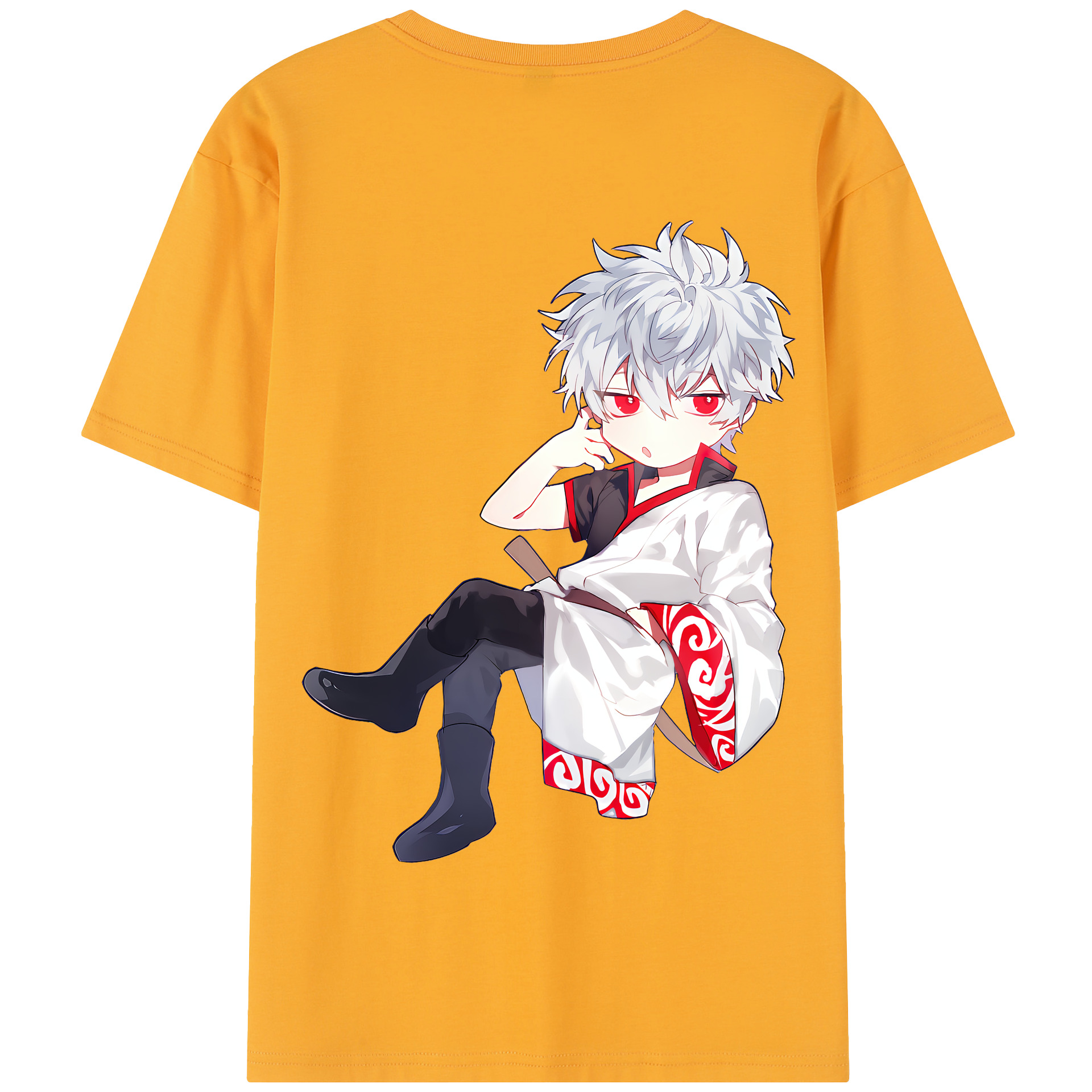 （画像用） ぎんたま 坂田銀時（さかたぎんとき） 神楽 志村新八（しむら しんぱち） GINTAMA Sakata Gintoki Kagura Shimura Shinpachi 綿100％半袖Tシャツ（背面プリント）