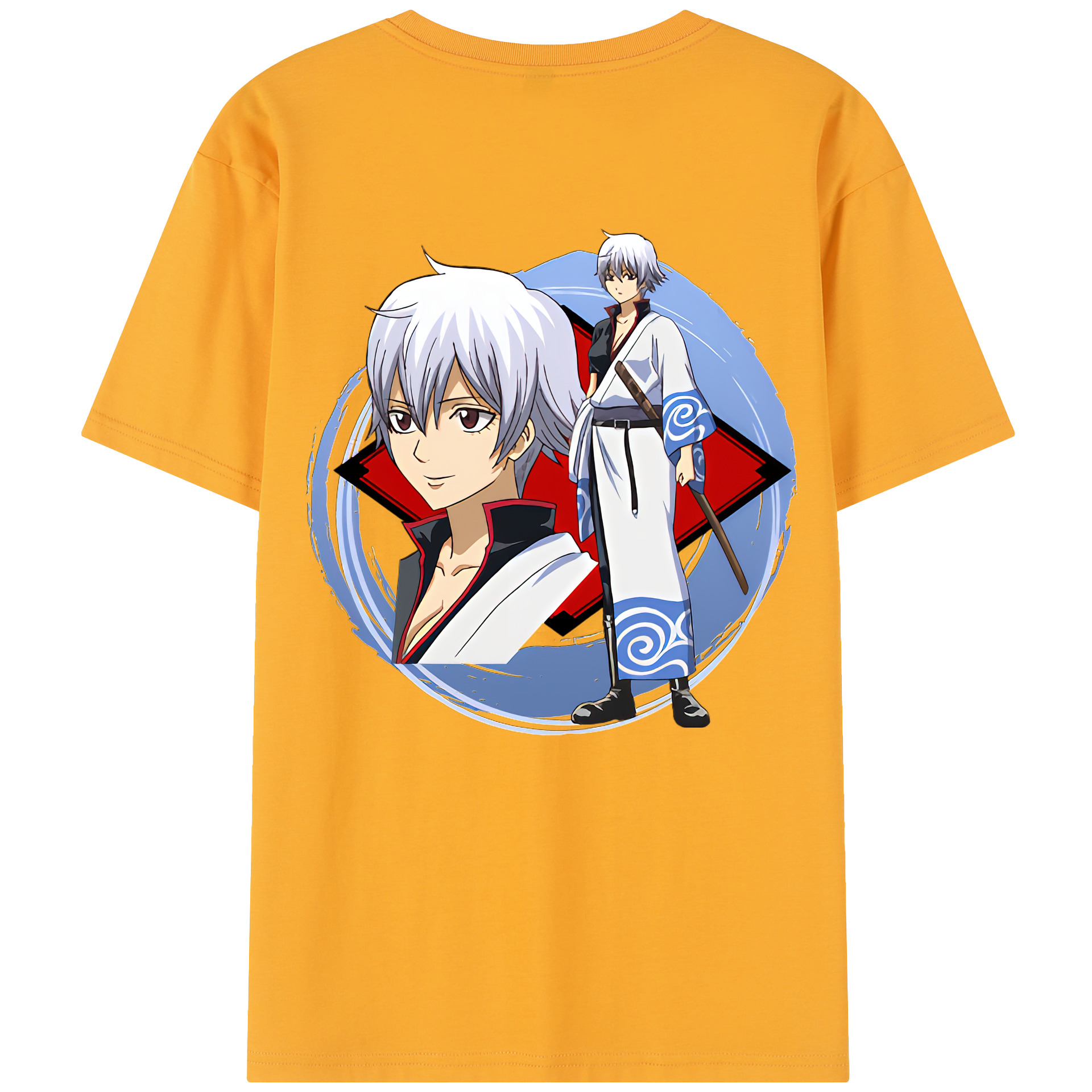 （画像用） ぎんたま 坂田銀時（さかたぎんとき） 神楽 志村新八（しむら しんぱち） GINTAMA Sakata Gintoki Kagura Shimura Shinpachi 綿100％半袖Tシャツ（背面プリント）