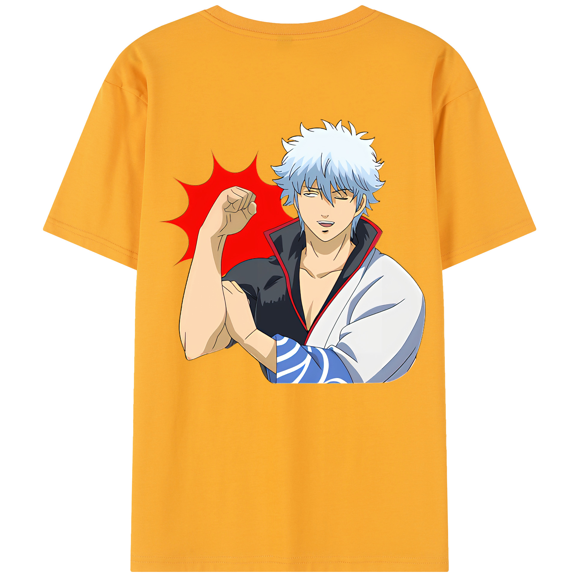 （画像用） ぎんたま 坂田銀時（さかたぎんとき） 神楽 志村新八（しむら しんぱち） GINTAMA Sakata Gintoki Kagura Shimura Shinpachi 綿100％半袖Tシャツ（背面プリント）
