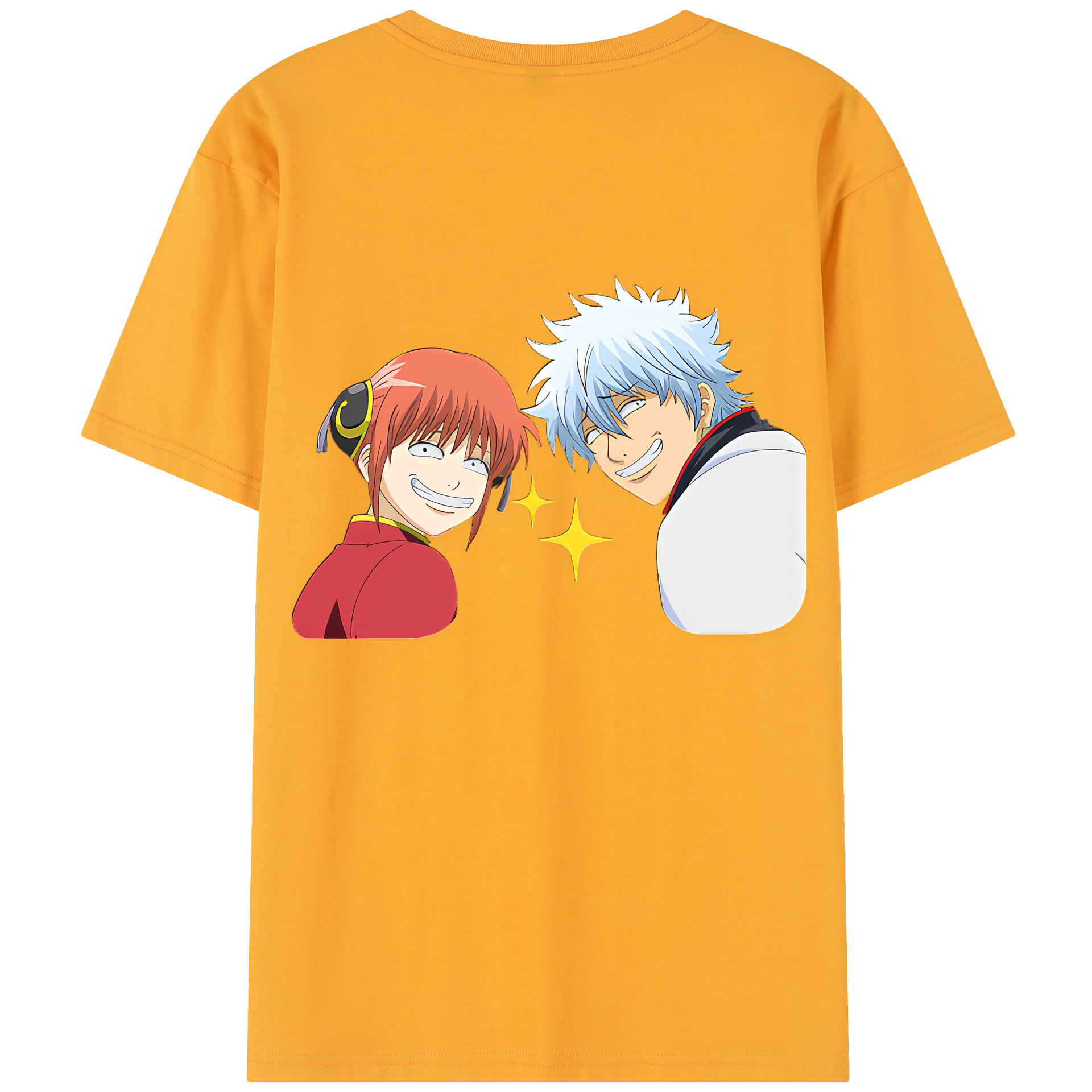 （画像用） ぎんたま 坂田銀時（さかたぎんとき） 神楽 志村新八（しむら しんぱち） GINTAMA Sakata Gintoki Kagura Shimura Shinpachi 綿100％半袖Tシャツ（背面プリント）