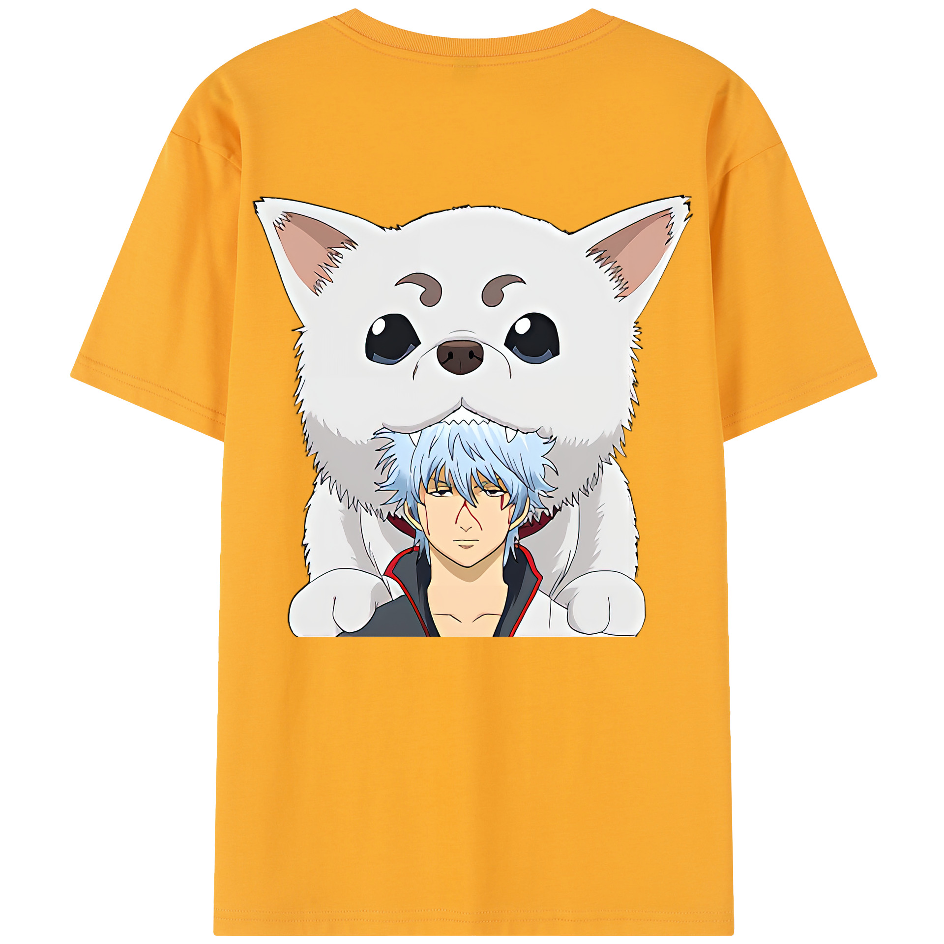 （画像用） ぎんたま 坂田銀時（さかたぎんとき） 神楽 志村新八（しむら しんぱち） GINTAMA Sakata Gintoki Kagura Shimura Shinpachi 綿100％半袖Tシャツ（背面プリント）
