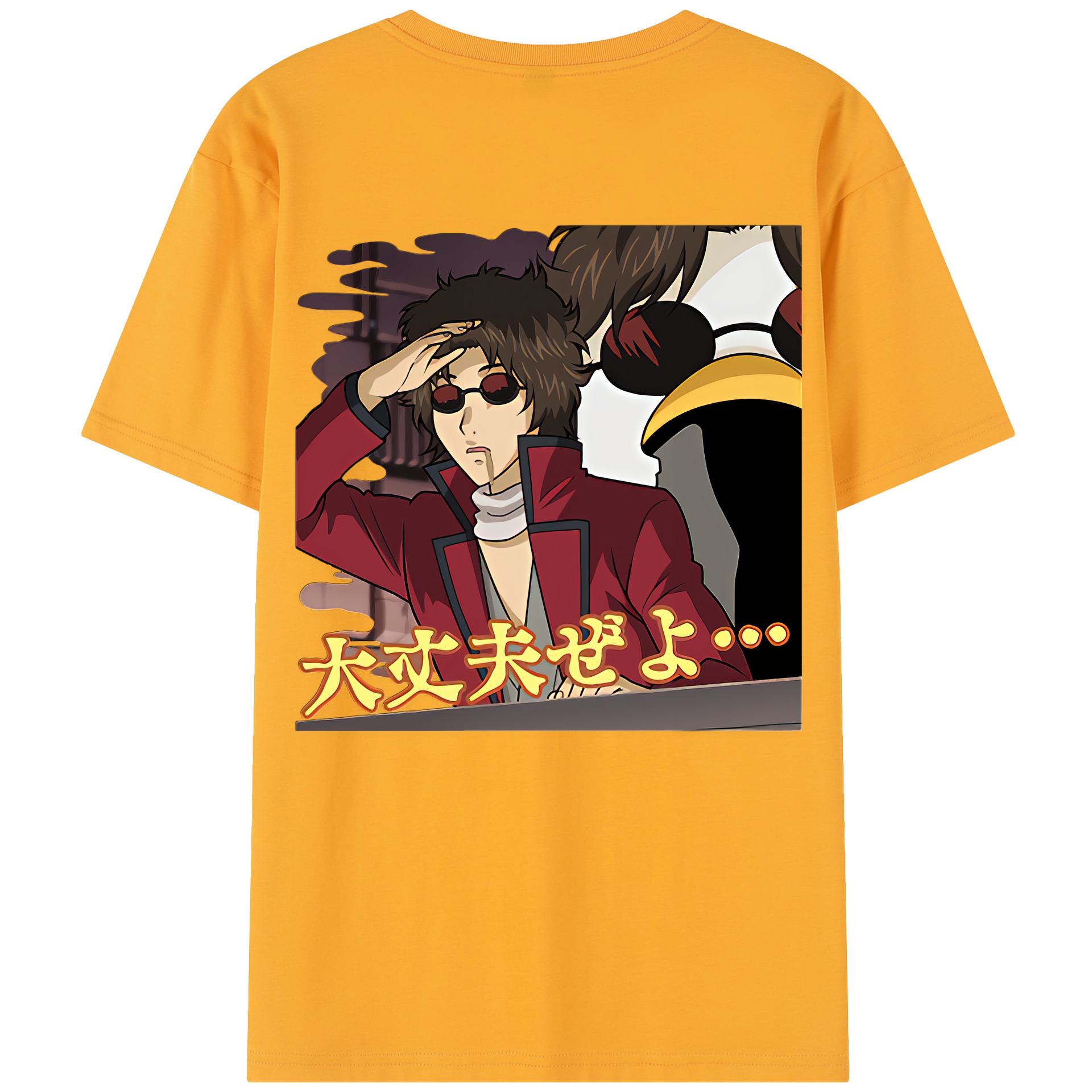 （画像用） ぎんたま 坂田銀時（さかたぎんとき） 神楽 志村新八（しむら しんぱち） GINTAMA Sakata Gintoki Kagura Shimura Shinpachi 綿100％半袖Tシャツ（背面プリント）