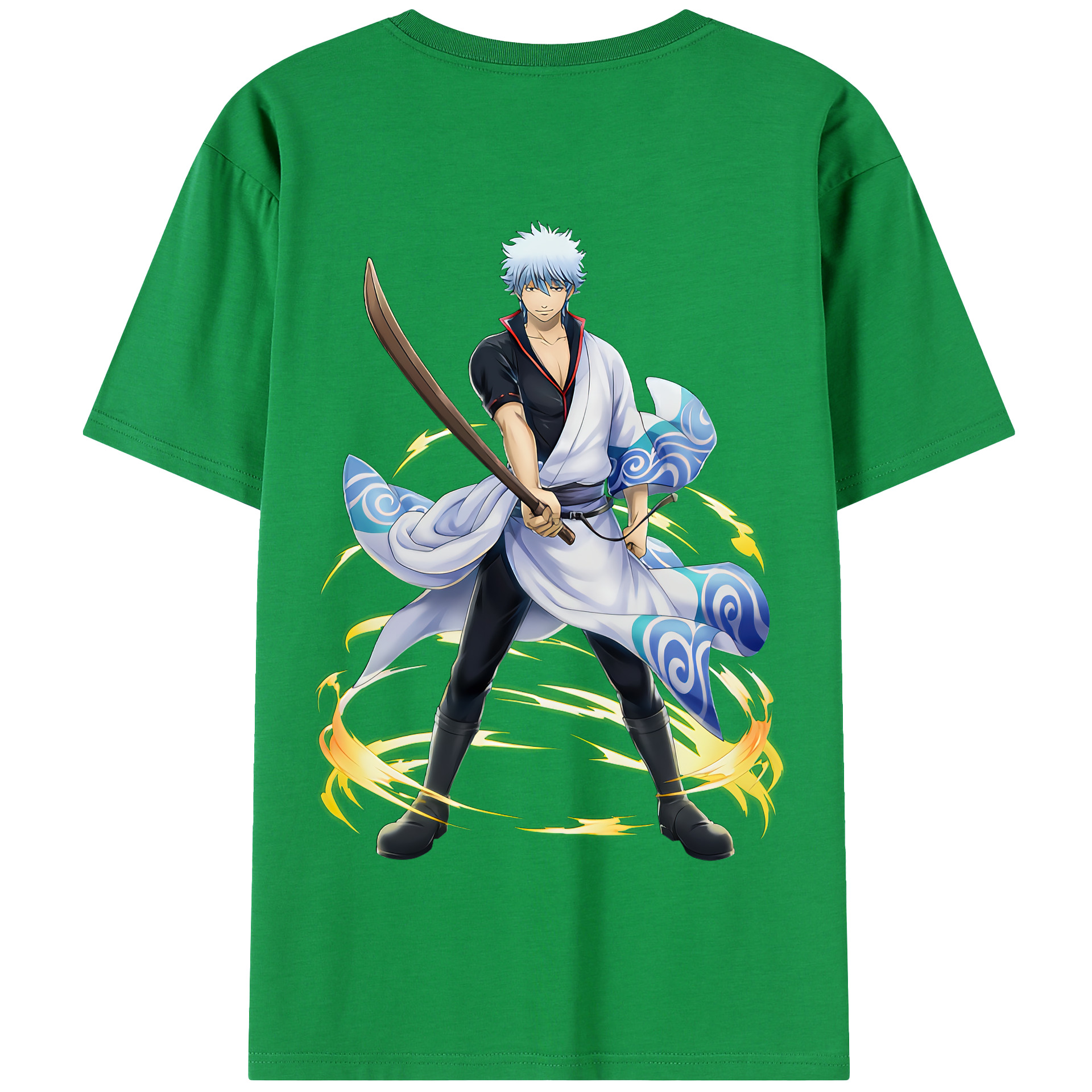 （画像用） ぎんたま 坂田銀時（さかたぎんとき） 神楽 志村新八（しむら しんぱち） GINTAMA Sakata Gintoki Kagura Shimura Shinpachi 綿100％半袖Tシャツ（背面プリント）