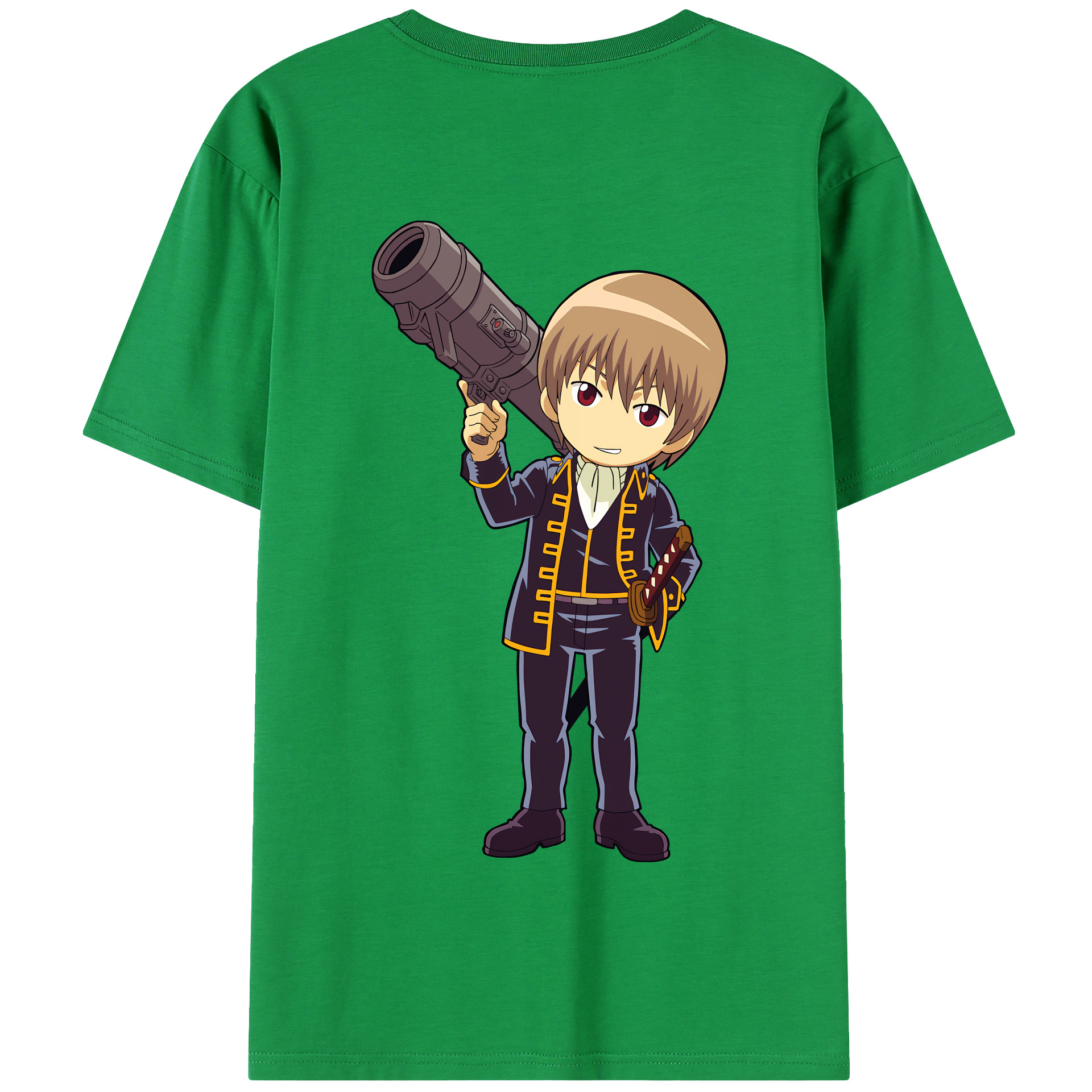 （画像用） ぎんたま 坂田銀時（さかたぎんとき） 神楽 志村新八（しむら しんぱち） GINTAMA Sakata Gintoki Kagura Shimura Shinpachi 綿100％半袖Tシャツ（背面プリント）