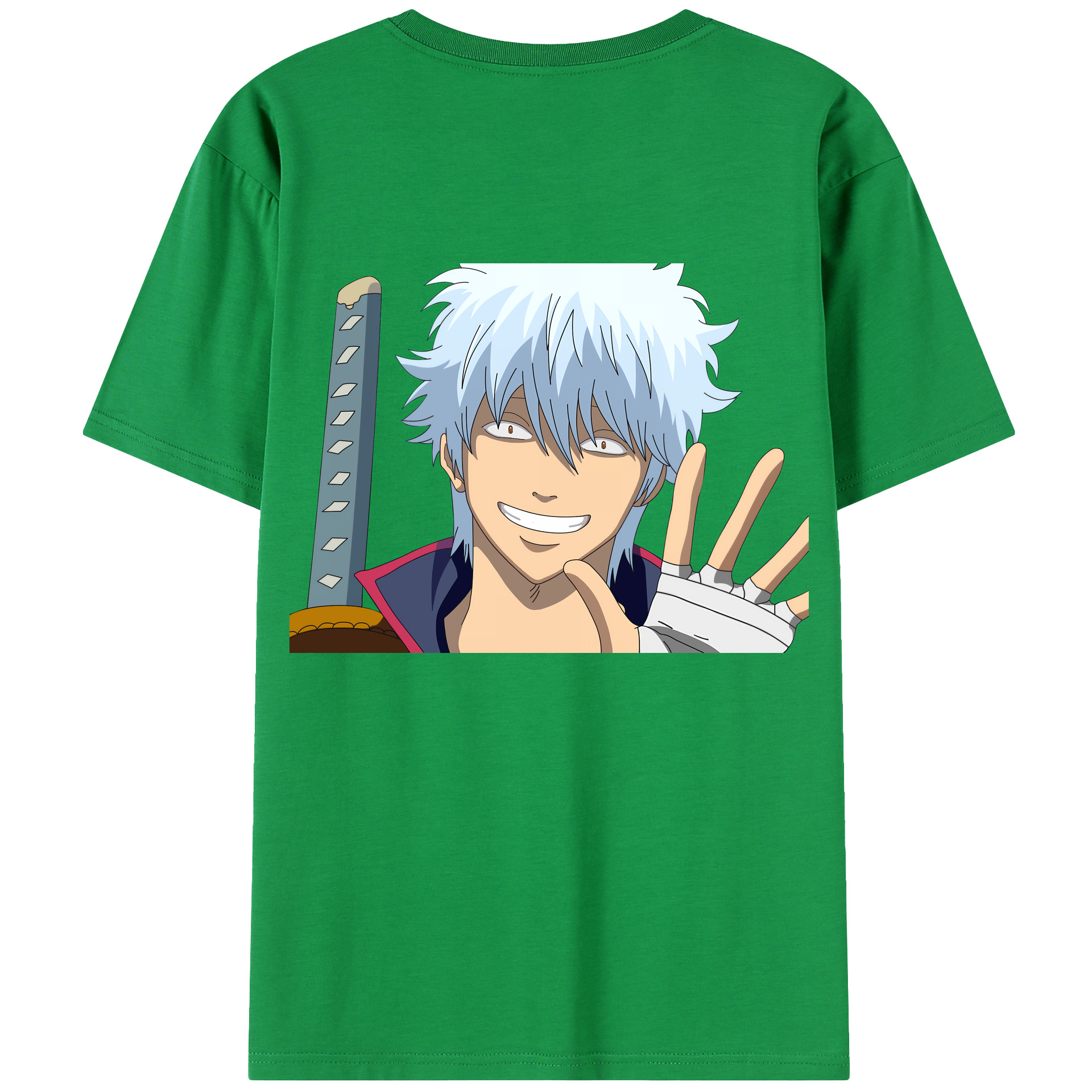 （画像用） ぎんたま 坂田銀時（さかたぎんとき） 神楽 志村新八（しむら しんぱち） GINTAMA Sakata Gintoki Kagura Shimura Shinpachi 綿100％半袖Tシャツ（背面プリント）