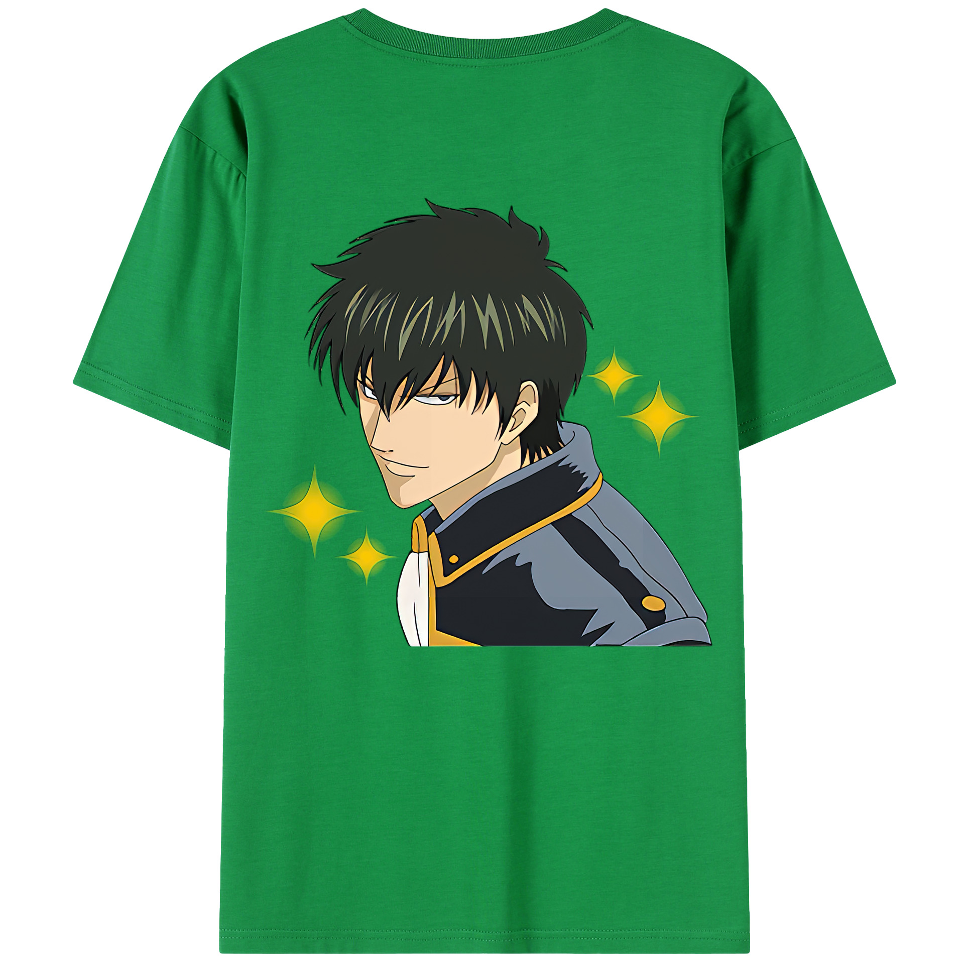 （画像用） ぎんたま 坂田銀時（さかたぎんとき） 神楽 志村新八（しむら しんぱち） GINTAMA Sakata Gintoki Kagura Shimura Shinpachi 綿100％半袖Tシャツ（背面プリント）