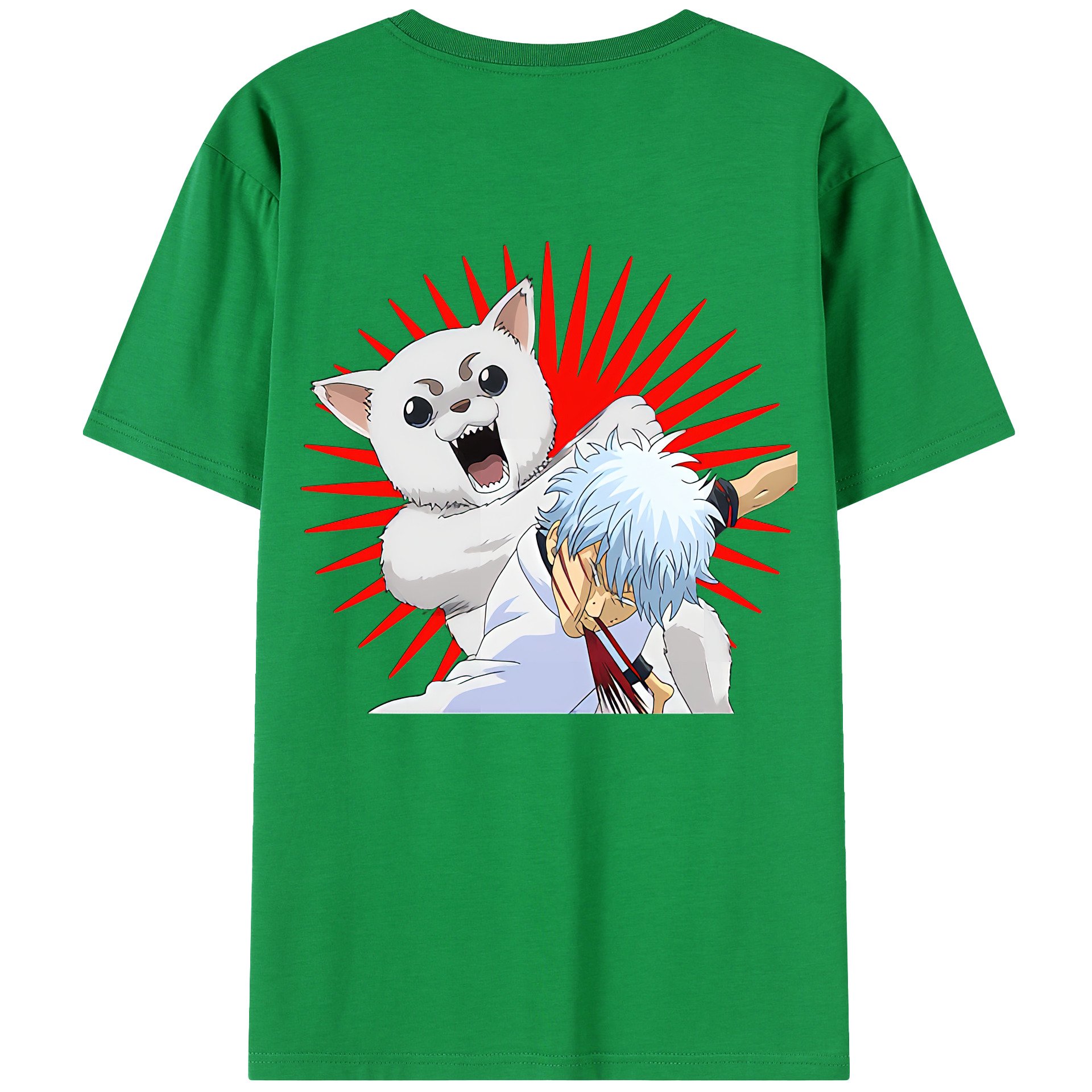 （画像用） ぎんたま 坂田銀時（さかたぎんとき） 神楽 志村新八（しむら しんぱち） GINTAMA Sakata Gintoki Kagura Shimura Shinpachi 綿100％半袖Tシャツ（背面プリント）