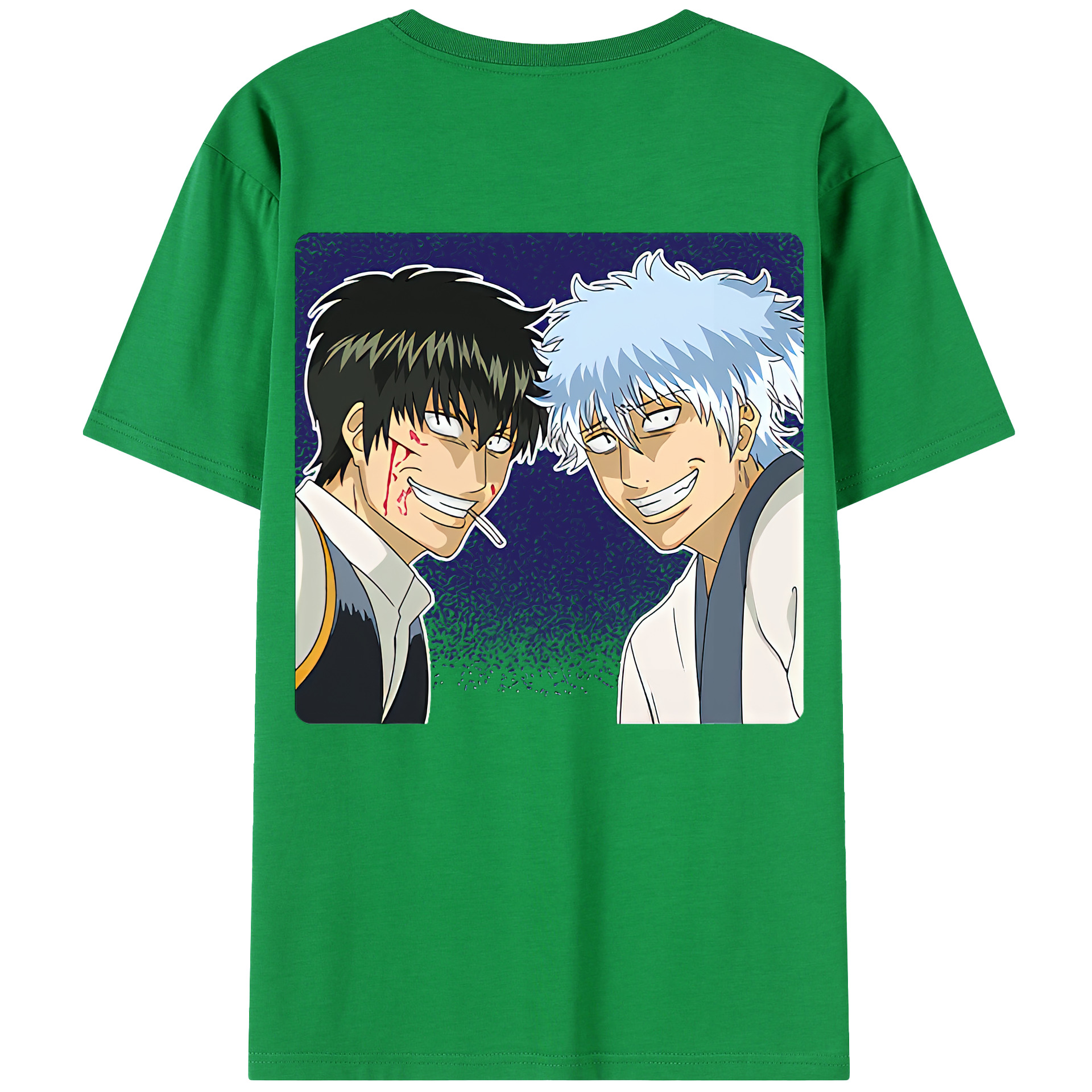（画像用） ぎんたま 坂田銀時（さかたぎんとき） 神楽 志村新八（しむら しんぱち） GINTAMA Sakata Gintoki Kagura Shimura Shinpachi 綿100％半袖Tシャツ（背面プリント）