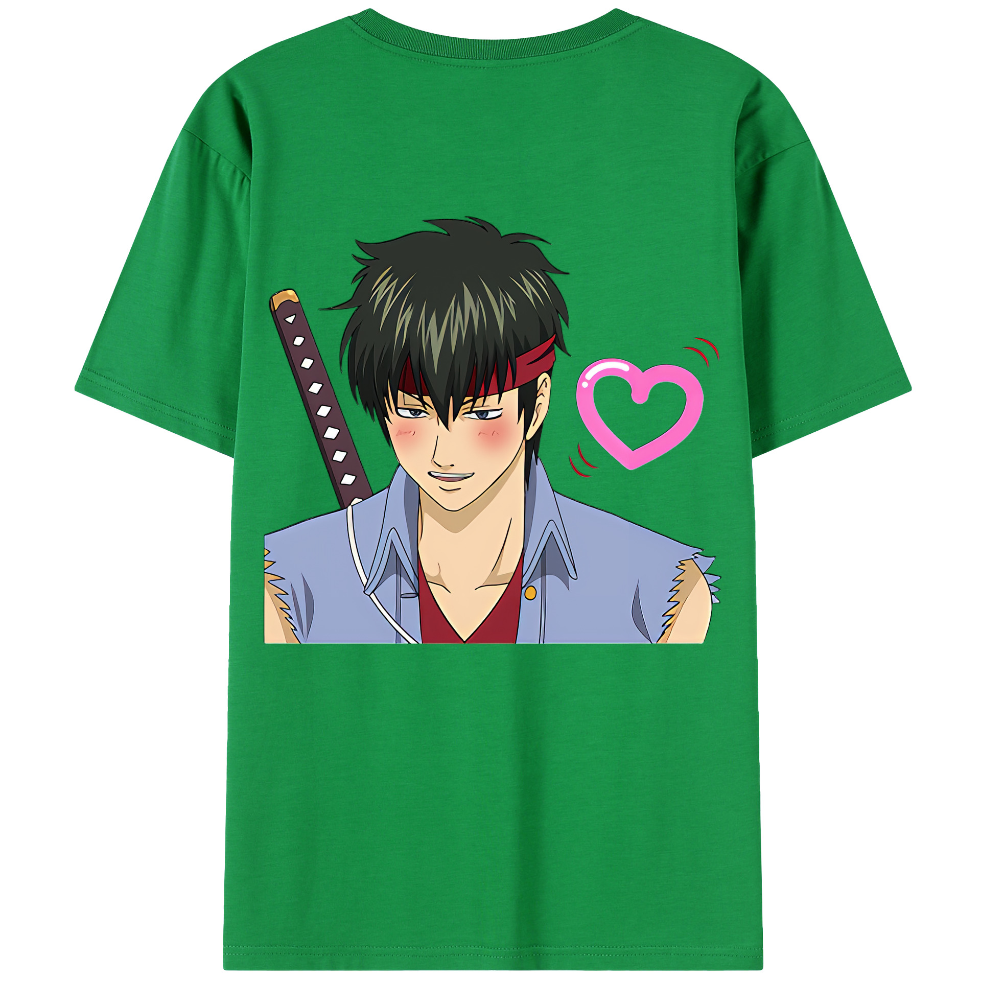 （画像用） ぎんたま 坂田銀時（さかたぎんとき） 神楽 志村新八（しむら しんぱち） GINTAMA Sakata Gintoki Kagura Shimura Shinpachi 綿100％半袖Tシャツ（背面プリント）