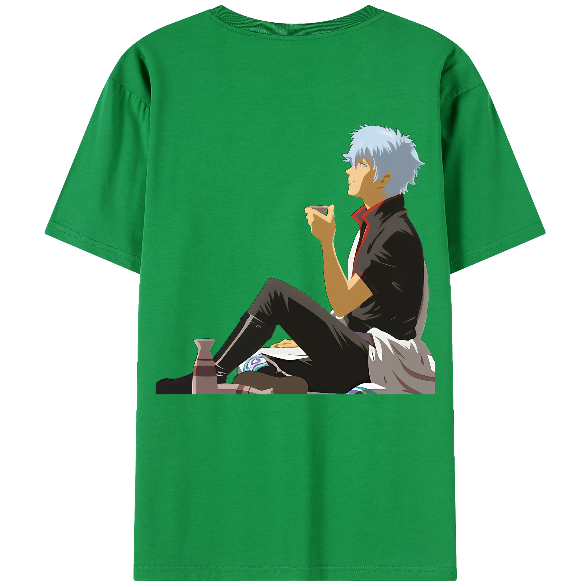 （画像用） ぎんたま 坂田銀時（さかたぎんとき） 神楽 志村新八（しむら しんぱち） GINTAMA Sakata Gintoki Kagura Shimura Shinpachi 綿100％半袖Tシャツ（背面プリント）