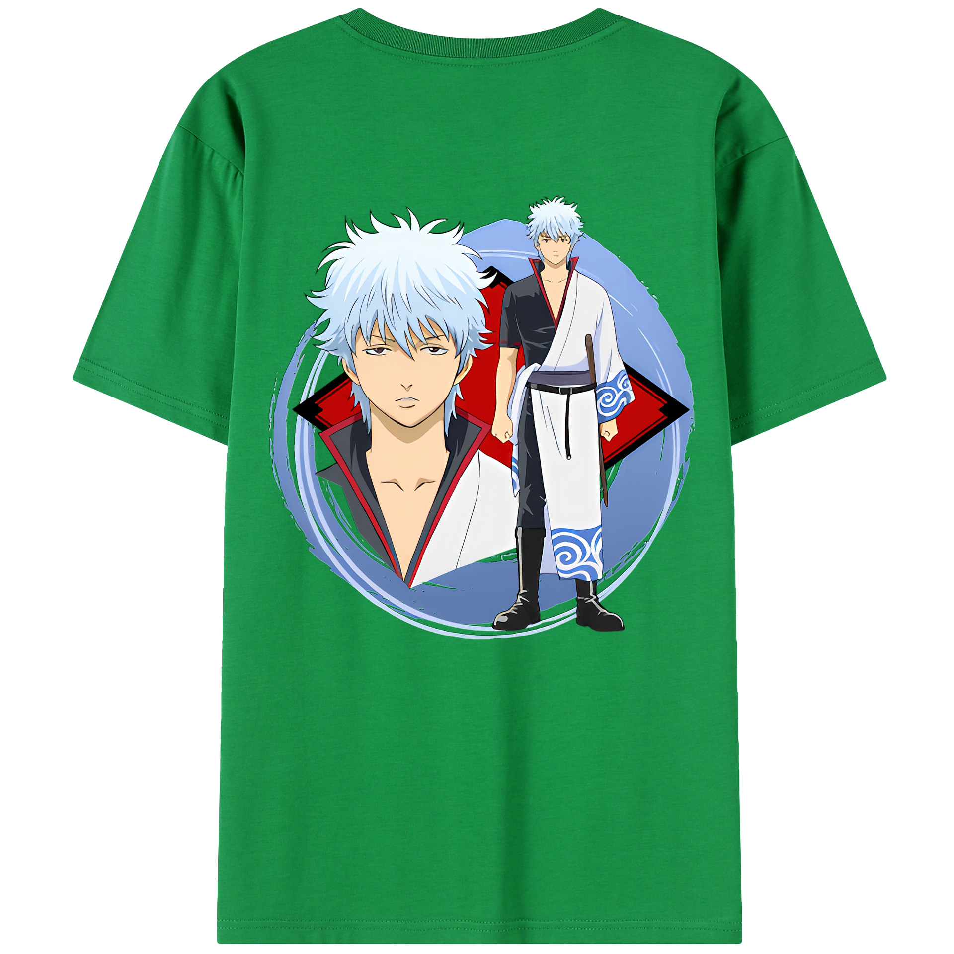 （画像用） ぎんたま 坂田銀時（さかたぎんとき） 神楽 志村新八（しむら しんぱち） GINTAMA Sakata Gintoki Kagura Shimura Shinpachi 綿100％半袖Tシャツ（背面プリント）