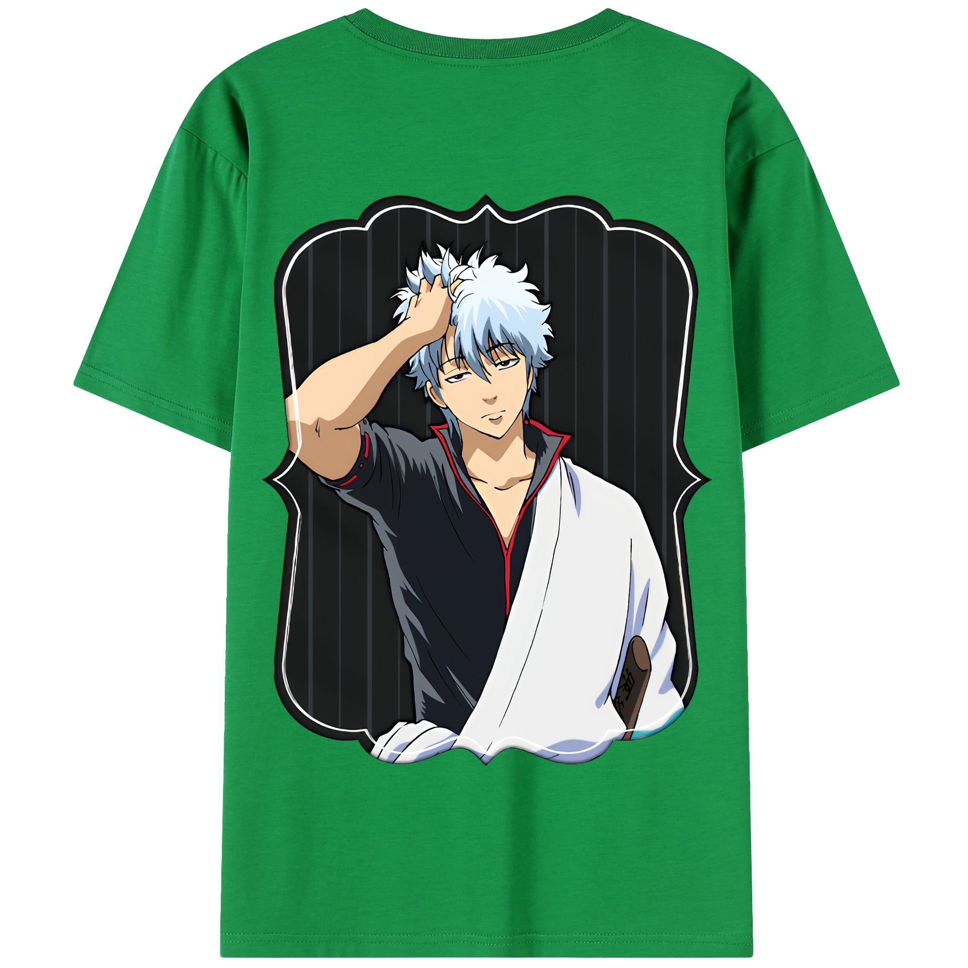 （画像用） ぎんたま 坂田銀時（さかたぎんとき） 神楽 志村新八（しむら しんぱち） GINTAMA Sakata Gintoki Kagura Shimura Shinpachi 綿100％半袖Tシャツ（背面プリント）