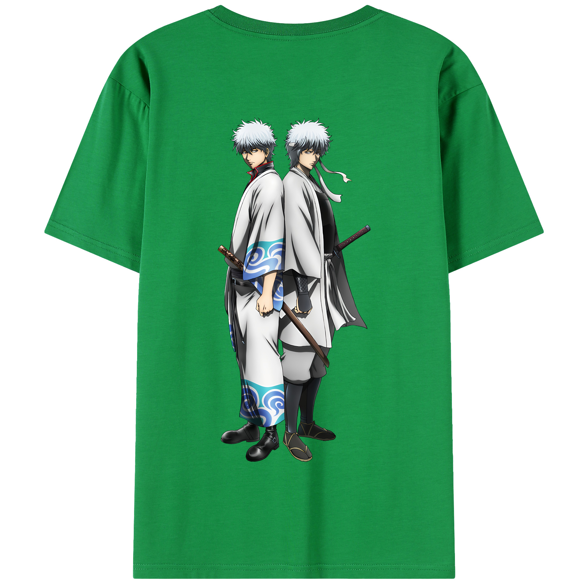 （画像用） ぎんたま 坂田銀時（さかたぎんとき） 神楽 志村新八（しむら しんぱち） GINTAMA Sakata Gintoki Kagura Shimura Shinpachi 綿100％半袖Tシャツ（背面プリント）