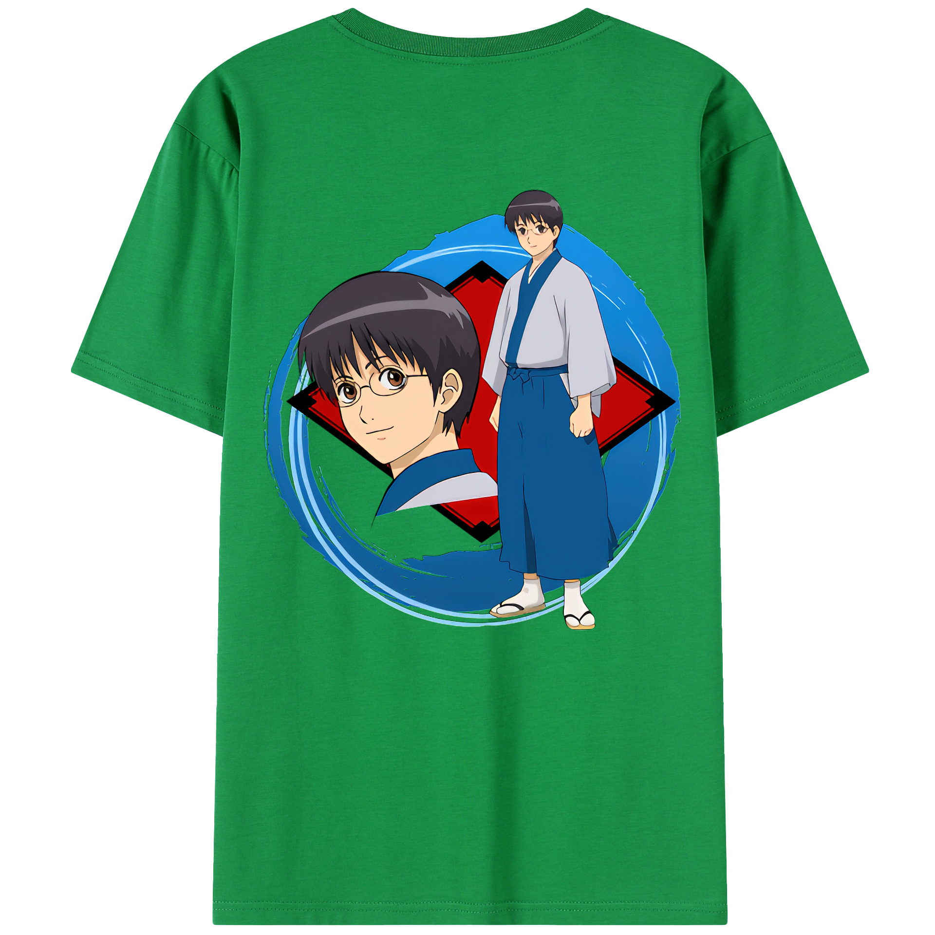 （画像用） ぎんたま 坂田銀時（さかたぎんとき） 神楽 志村新八（しむら しんぱち） GINTAMA Sakata Gintoki Kagura Shimura Shinpachi 綿100％半袖Tシャツ（背面プリント）