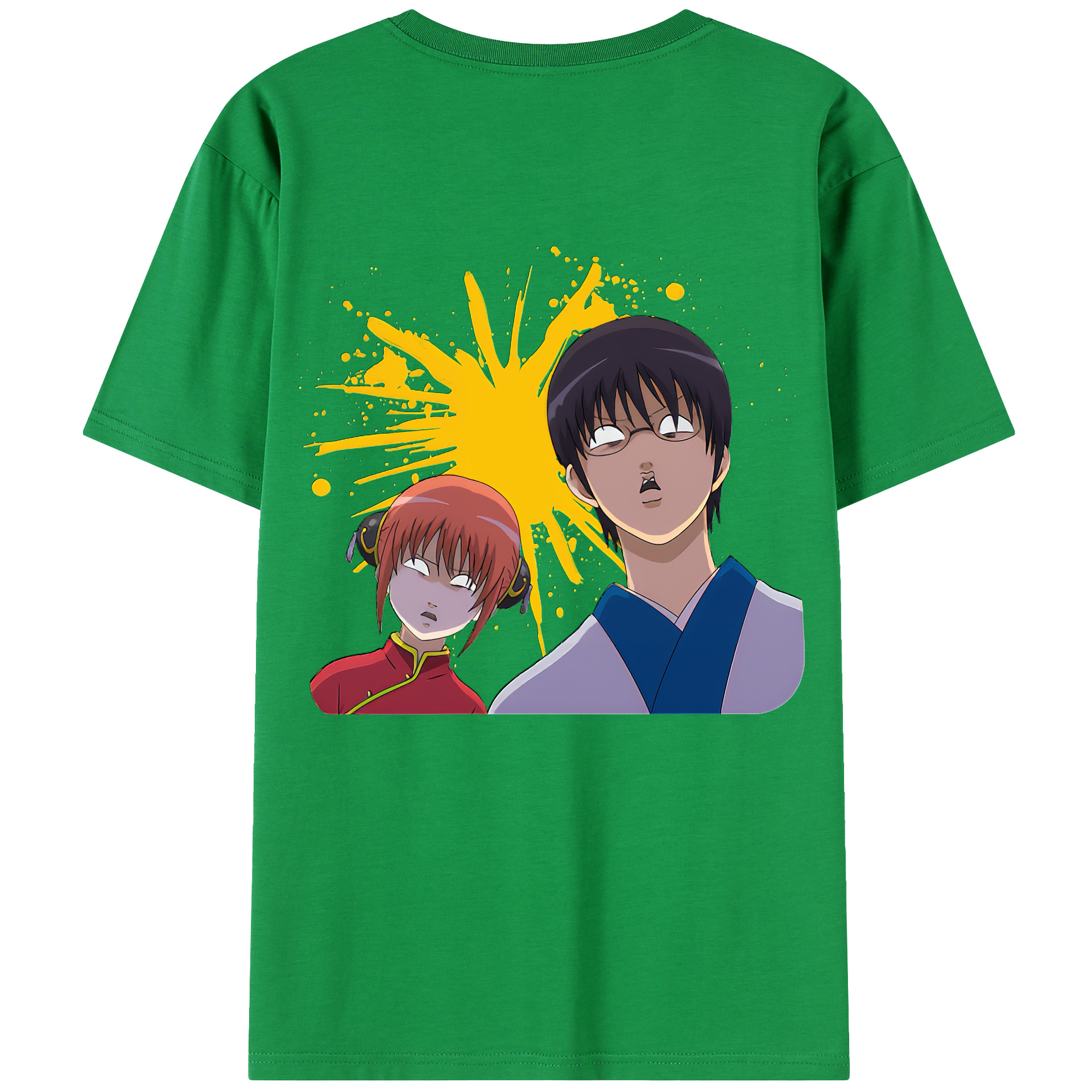 （画像用） ぎんたま 坂田銀時（さかたぎんとき） 神楽 志村新八（しむら しんぱち） GINTAMA Sakata Gintoki Kagura Shimura Shinpachi 綿100％半袖Tシャツ（背面プリント）