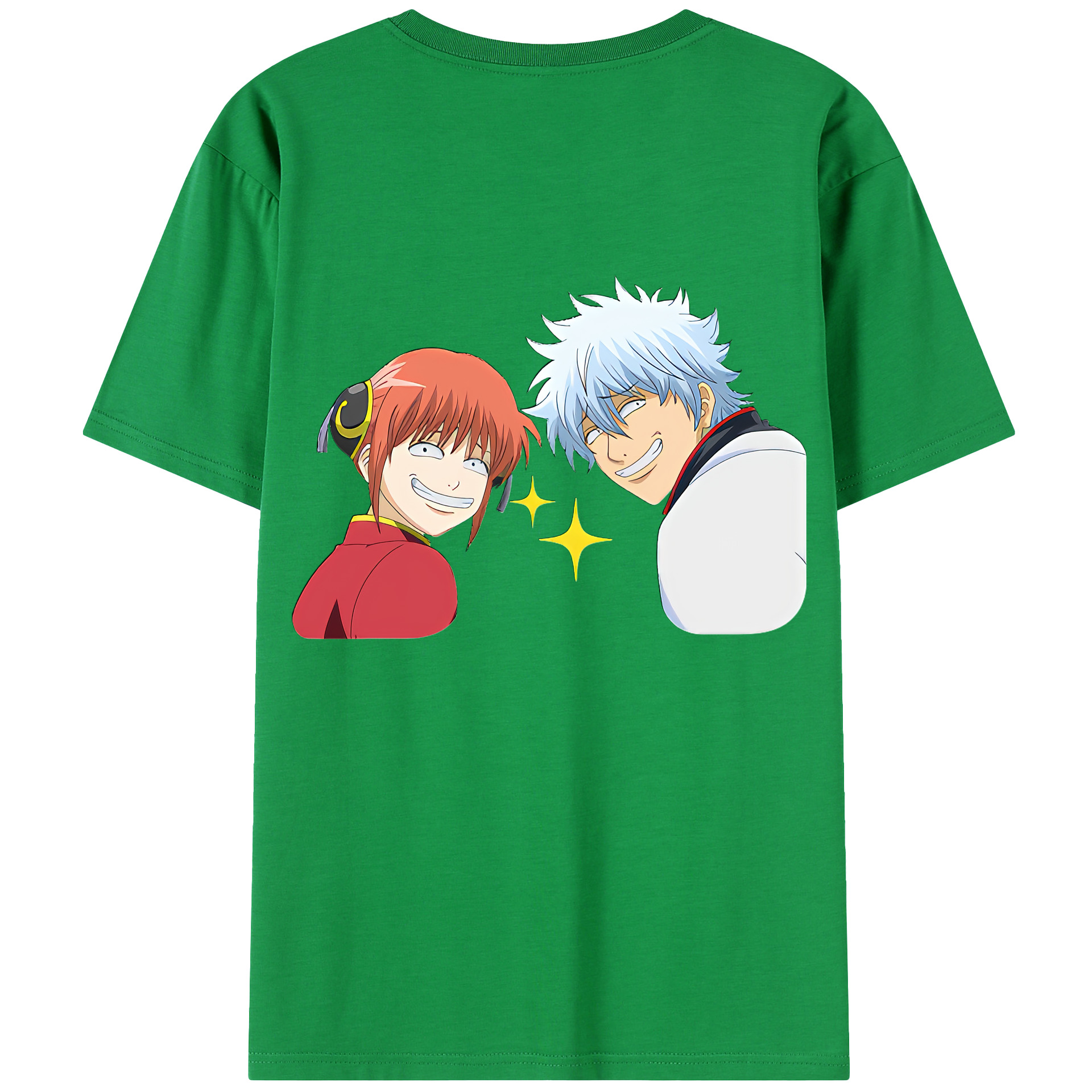 （画像用） ぎんたま 坂田銀時（さかたぎんとき） 神楽 志村新八（しむら しんぱち） GINTAMA Sakata Gintoki Kagura Shimura Shinpachi 綿100％半袖Tシャツ（背面プリント）