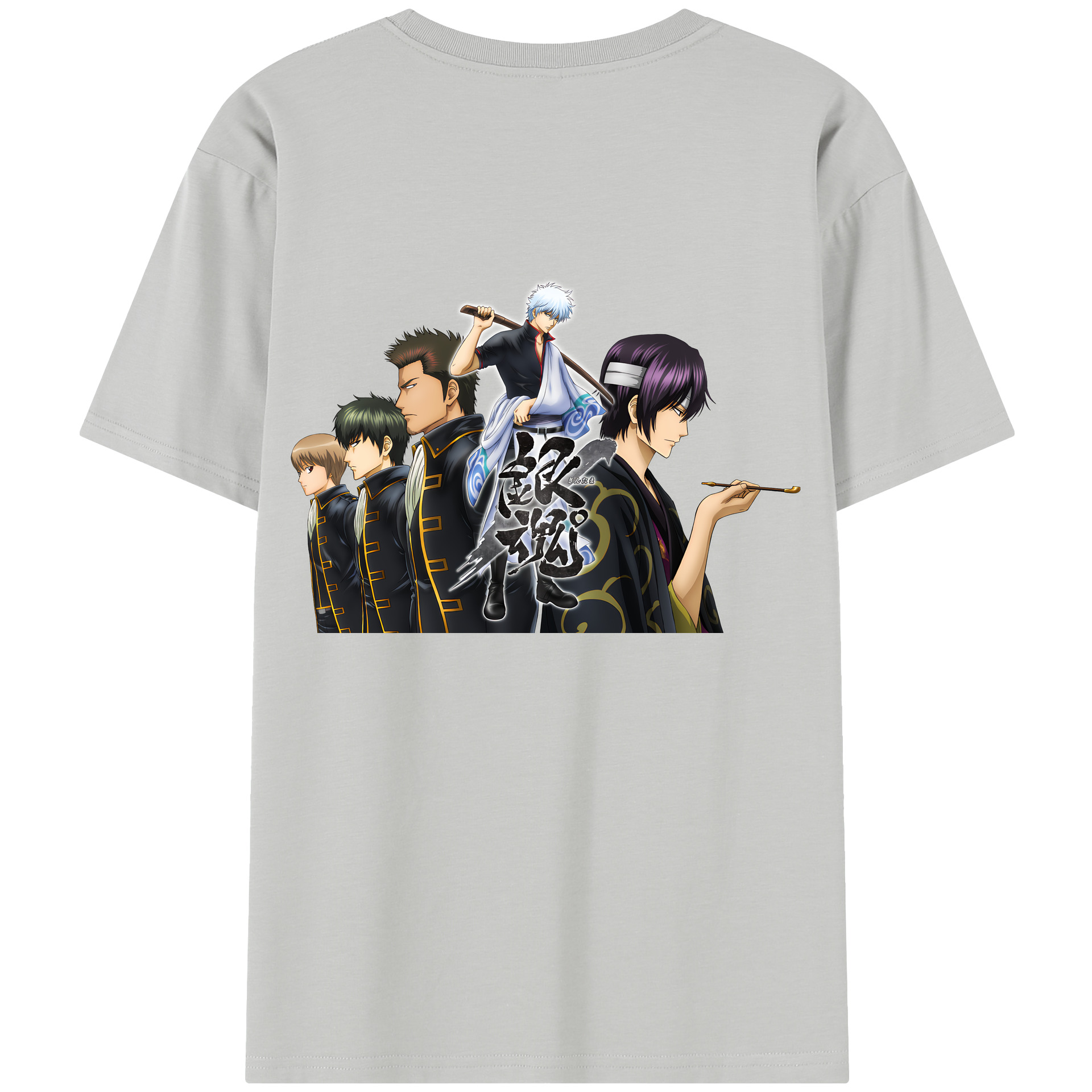（画像用） ぎんたま 坂田銀時（さかたぎんとき） 神楽 志村新八（しむら しんぱち） GINTAMA Sakata Gintoki Kagura Shimura Shinpachi 綿100％半袖Tシャツ（背面プリント）