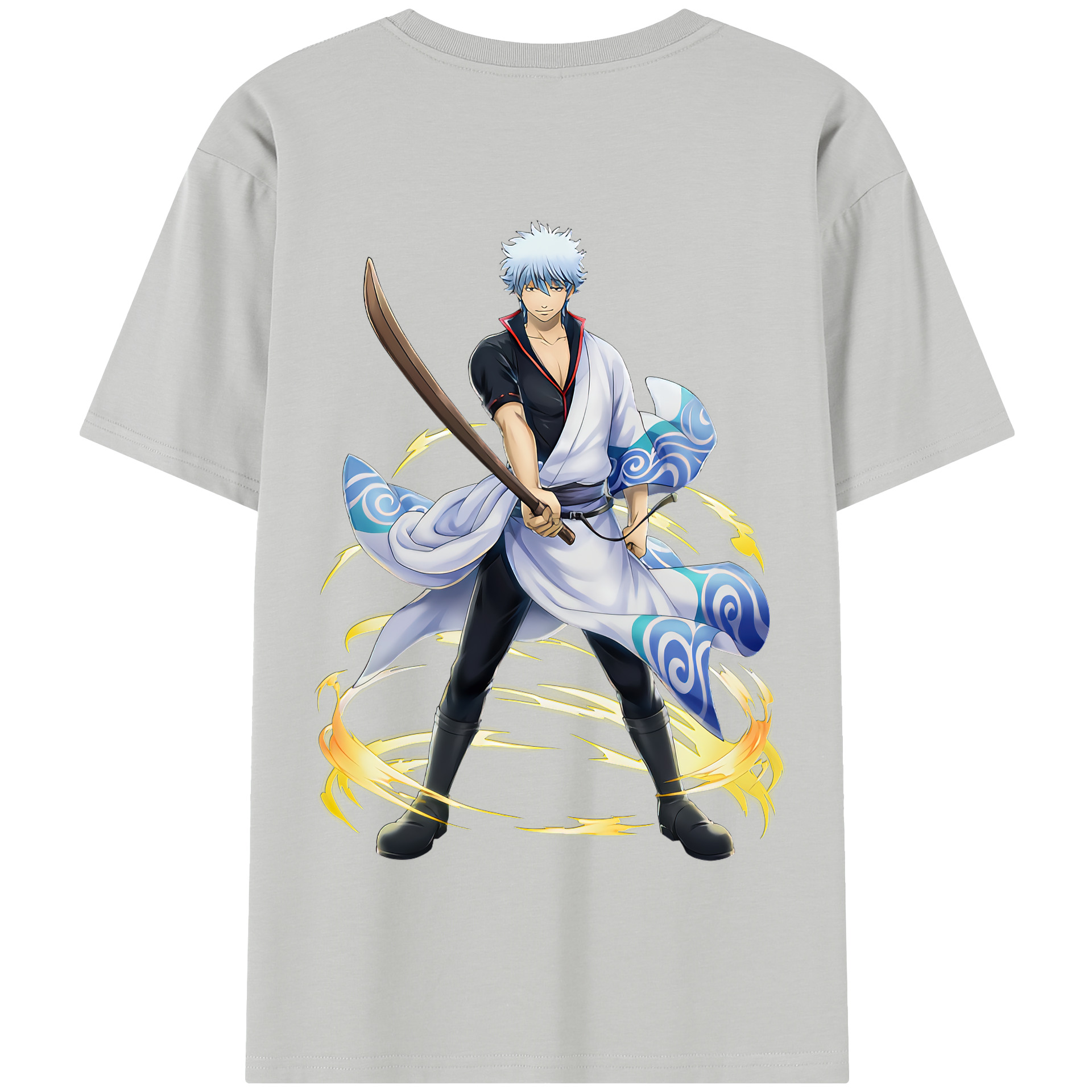 （画像用） ぎんたま 坂田銀時（さかたぎんとき） 神楽 志村新八（しむら しんぱち） GINTAMA Sakata Gintoki Kagura Shimura Shinpachi 綿100％半袖Tシャツ（背面プリント）