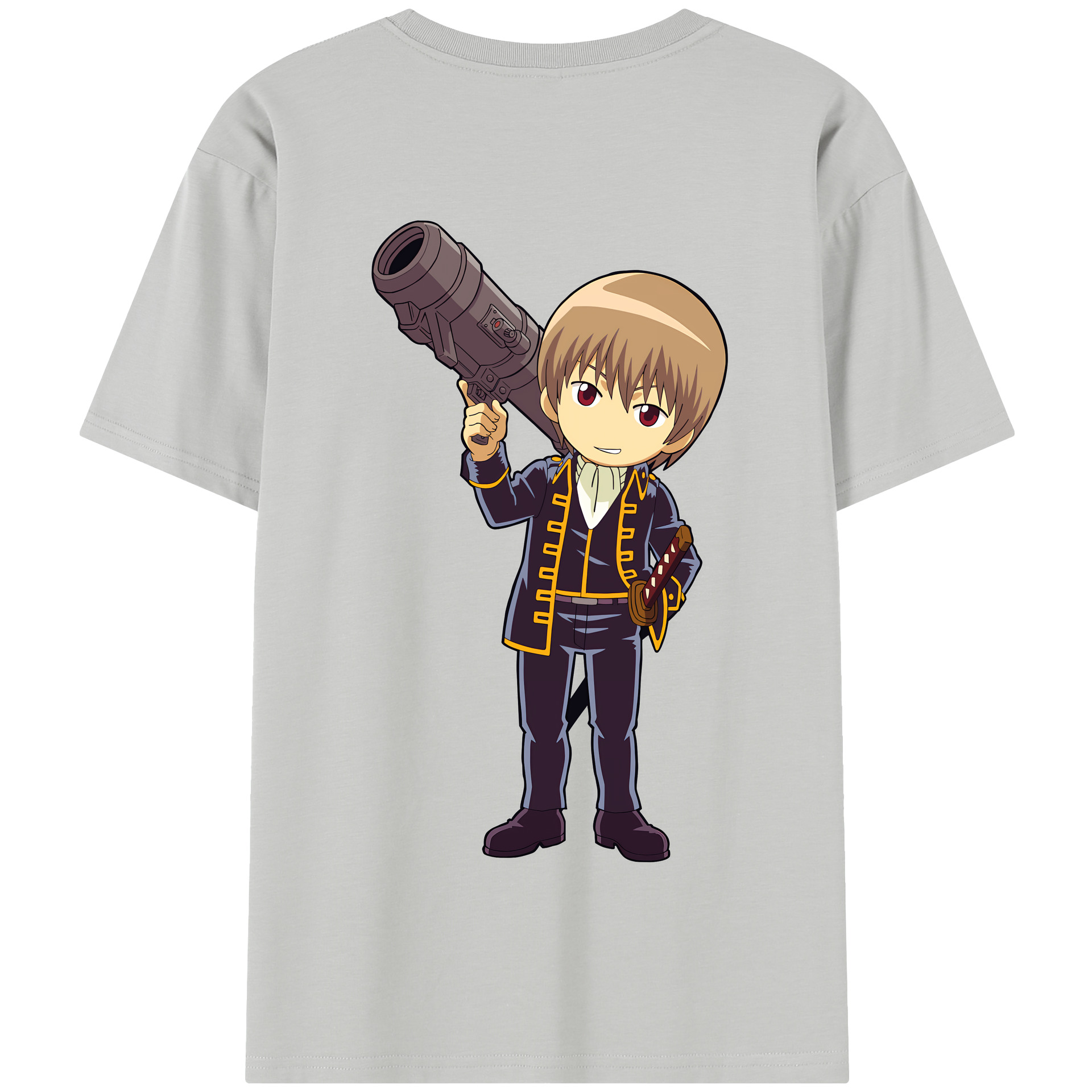 （画像用） ぎんたま 坂田銀時（さかたぎんとき） 神楽 志村新八（しむら しんぱち） GINTAMA Sakata Gintoki Kagura Shimura Shinpachi 綿100％半袖Tシャツ（背面プリント）
