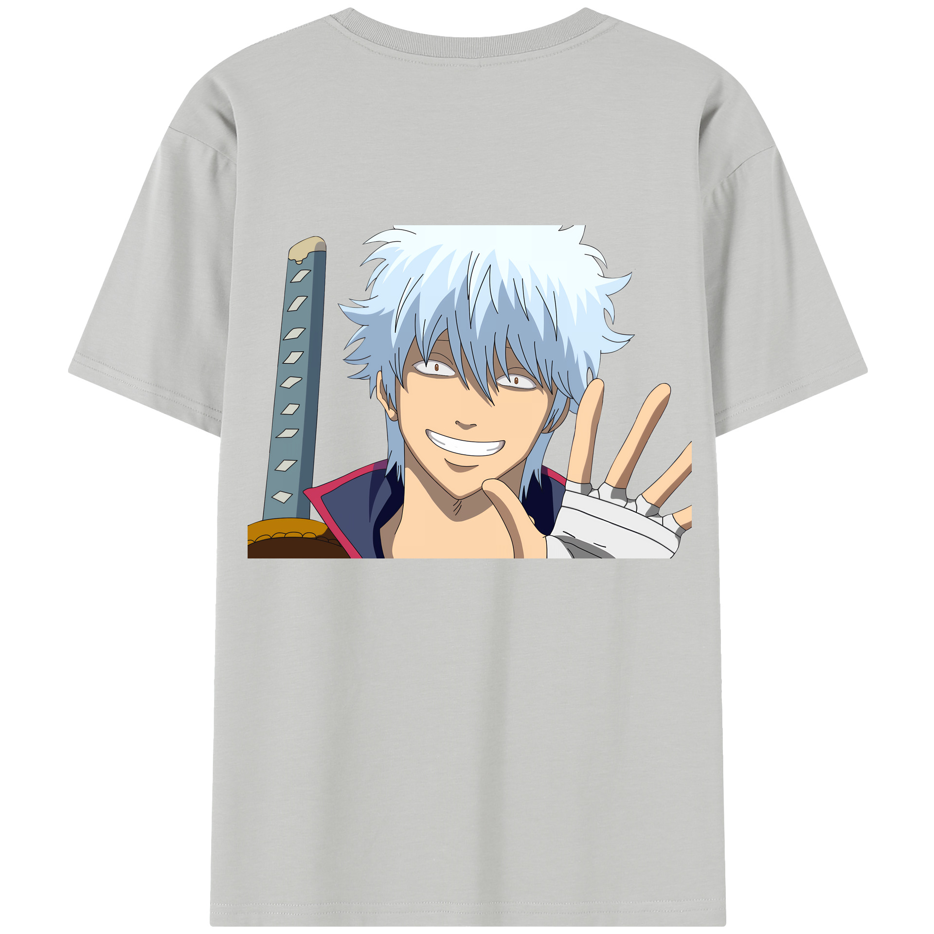 （画像用） ぎんたま 坂田銀時（さかたぎんとき） 神楽 志村新八（しむら しんぱち） GINTAMA Sakata Gintoki Kagura Shimura Shinpachi 綿100％半袖Tシャツ（背面プリント）