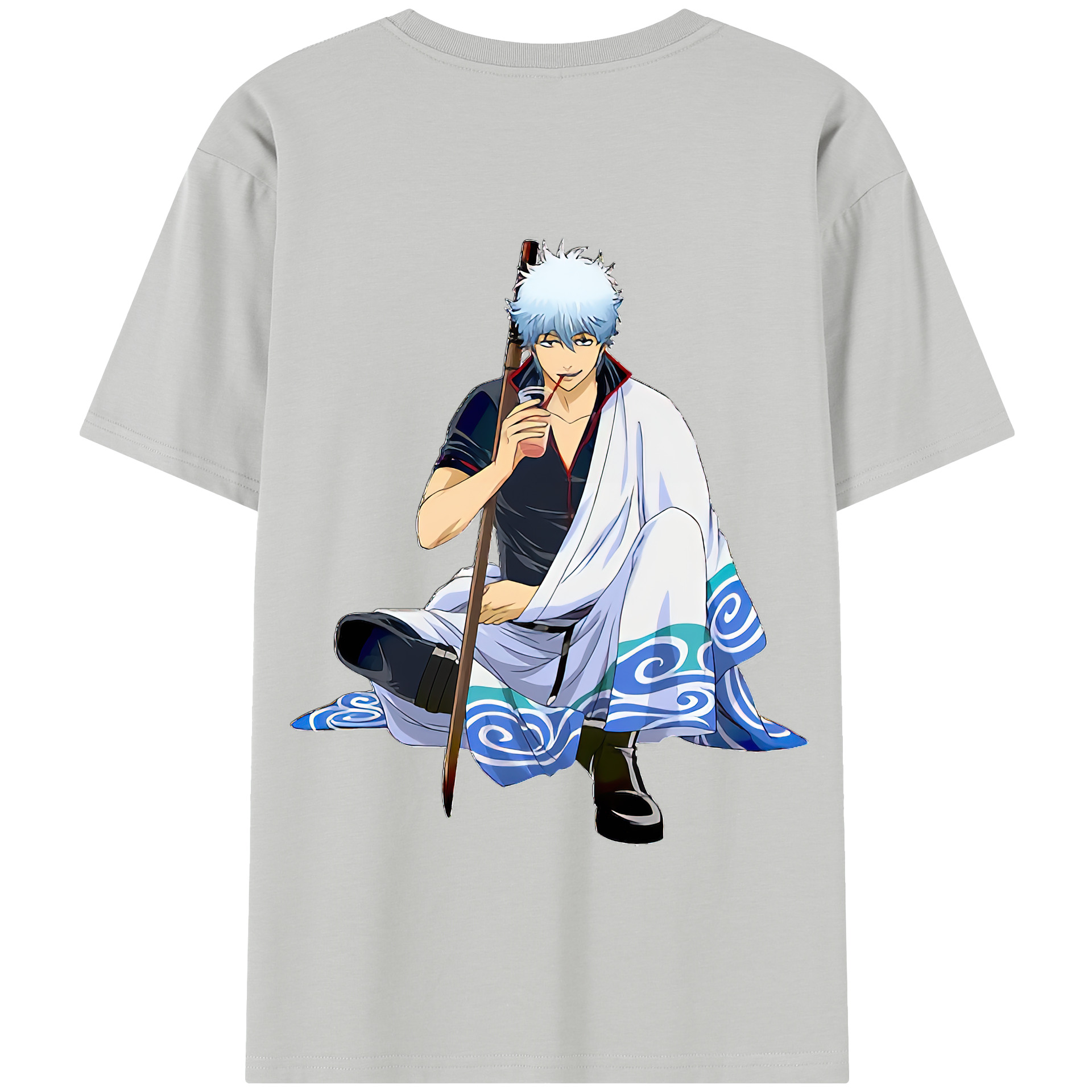 （画像用） ぎんたま 坂田銀時（さかたぎんとき） 神楽 志村新八（しむら しんぱち） GINTAMA Sakata Gintoki Kagura Shimura Shinpachi 綿100％半袖Tシャツ（背面プリント）