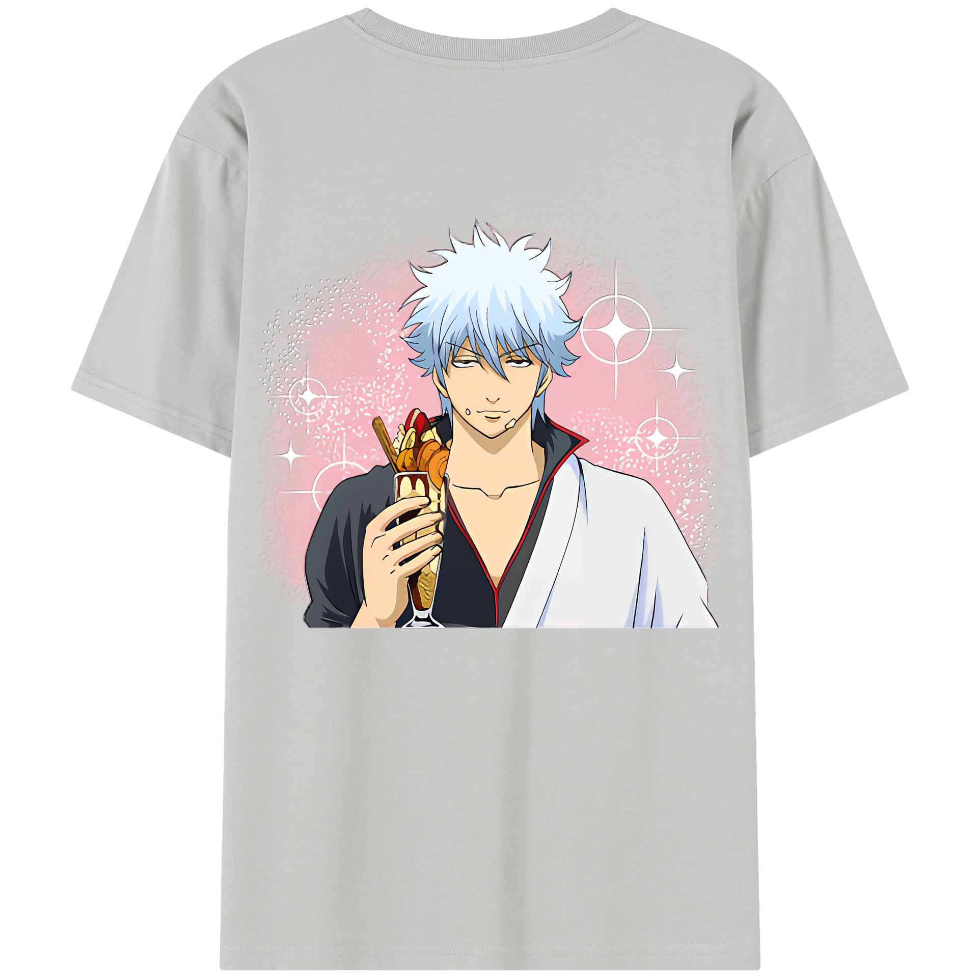 （画像用） ぎんたま 坂田銀時（さかたぎんとき） 神楽 志村新八（しむら しんぱち） GINTAMA Sakata Gintoki Kagura Shimura Shinpachi 綿100％半袖Tシャツ（背面プリント）