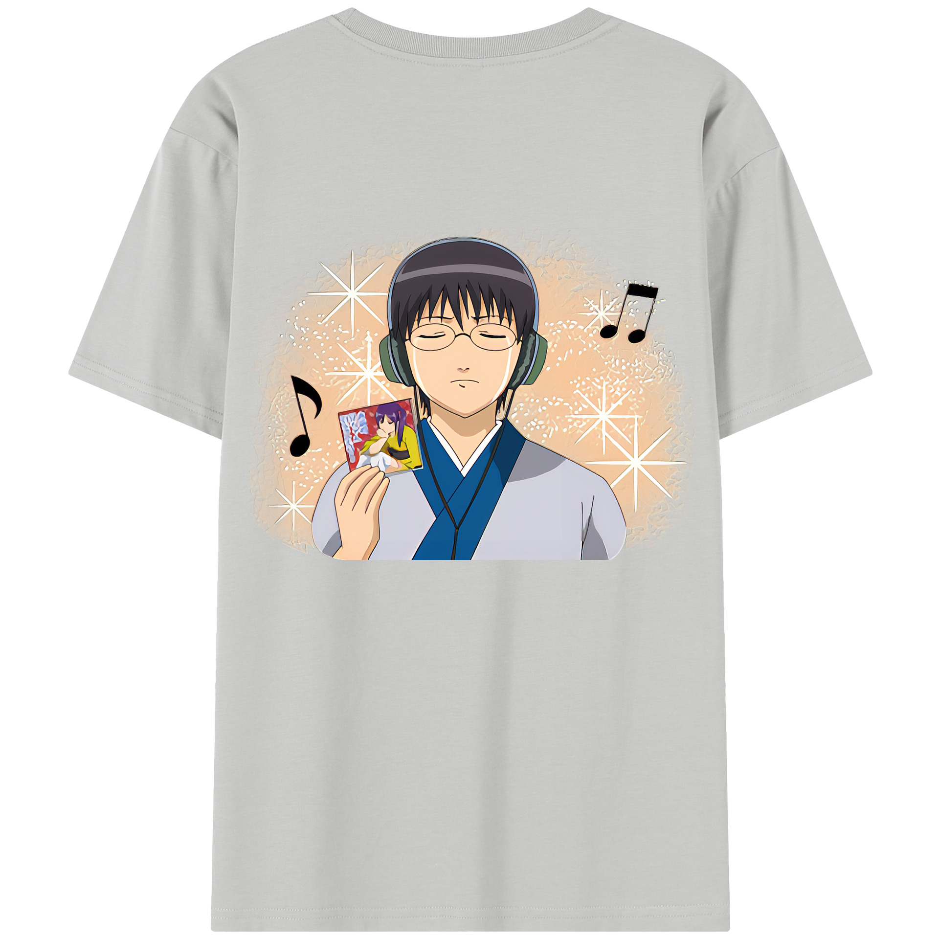 （画像用） ぎんたま 坂田銀時（さかたぎんとき） 神楽 志村新八（しむら しんぱち） GINTAMA Sakata Gintoki Kagura Shimura Shinpachi 綿100％半袖Tシャツ（背面プリント）